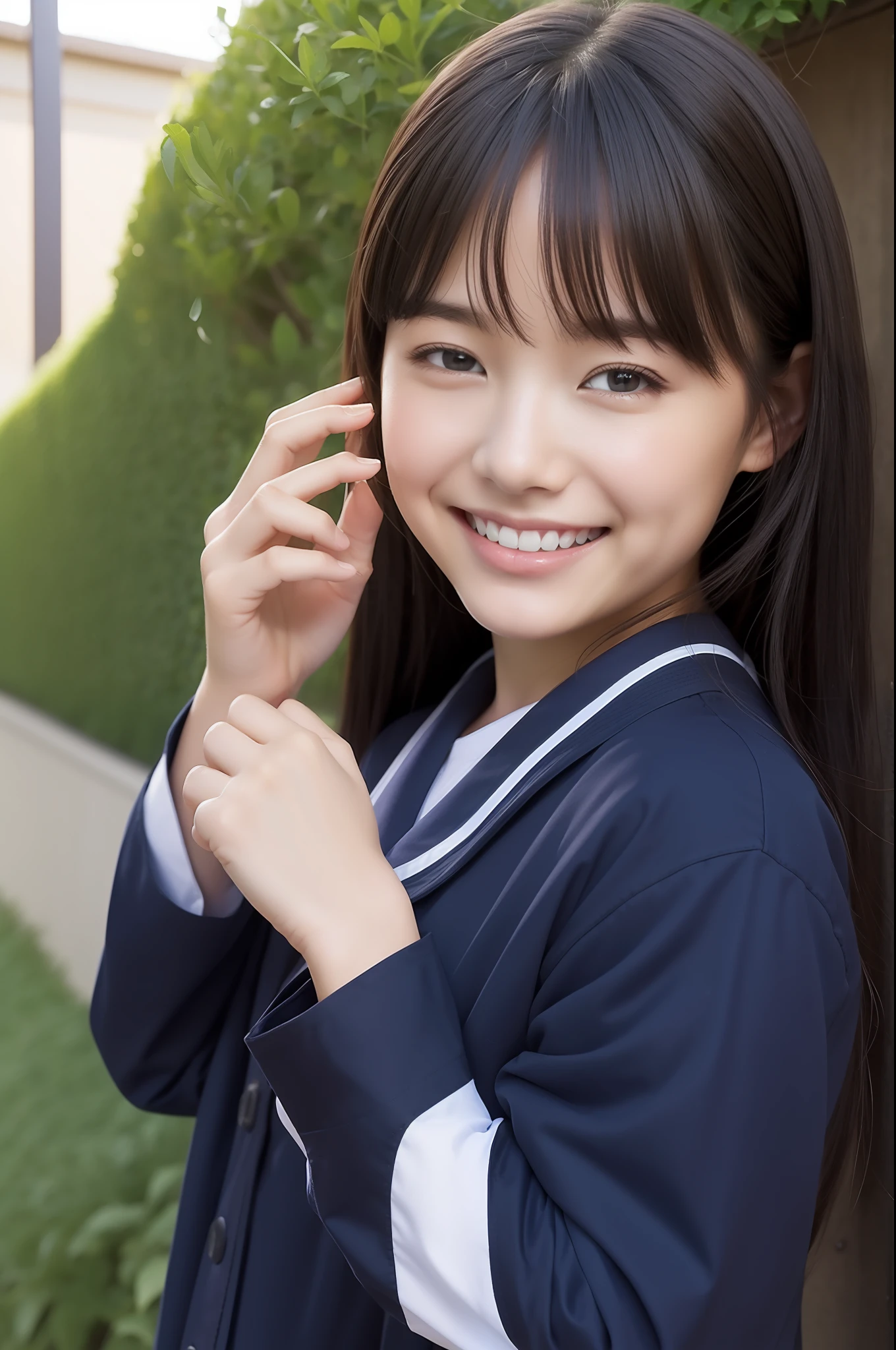 A smile、hi-school girl、校服、stele
