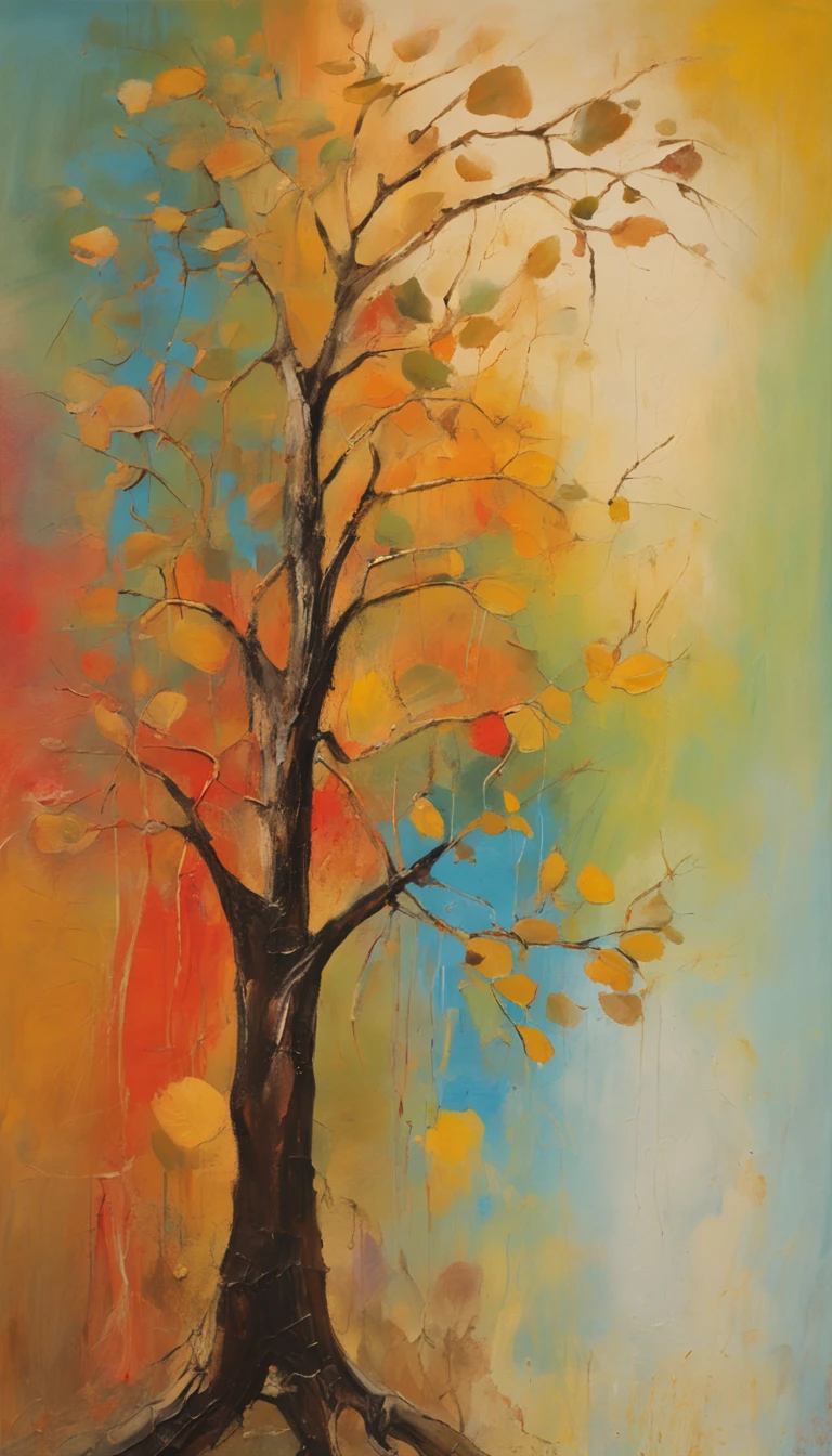 Girl sitting on a tree trunk singing,autumnal,falling leaf,golden,Cinematic light and shadow,k hd