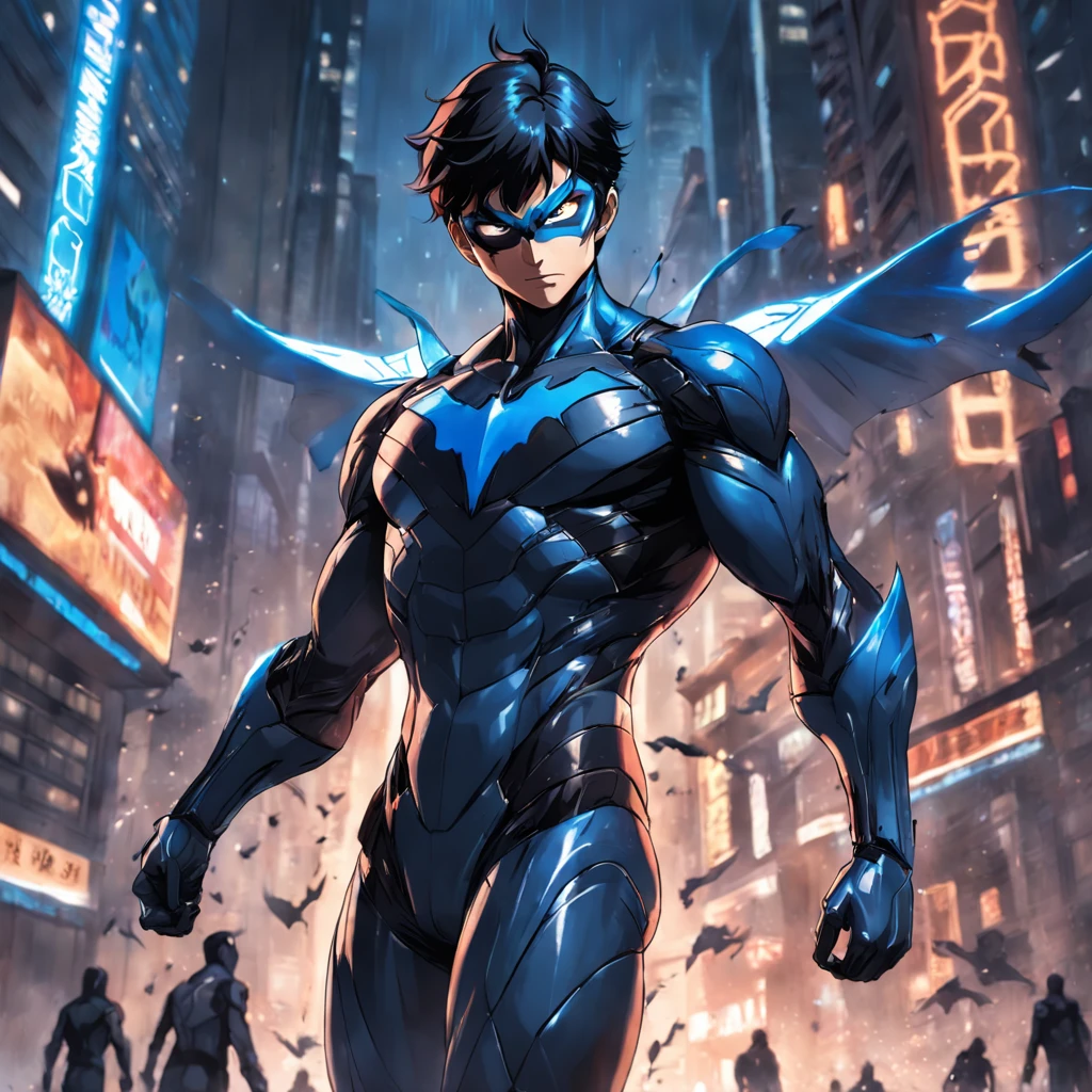 Realistic depiction of an advanced cybersuit, Nightwing из DC Comics