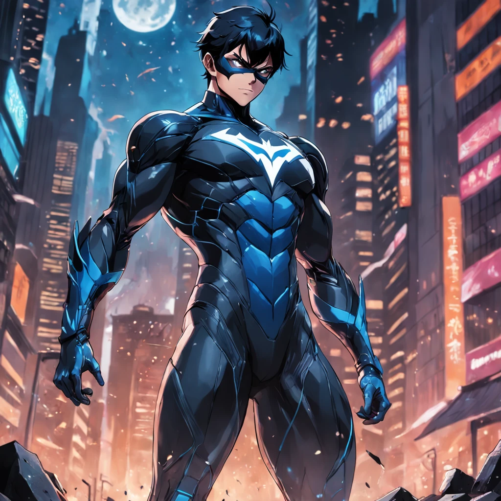 Realistic depiction of an advanced cybersuit, Nightwing из DC Comics