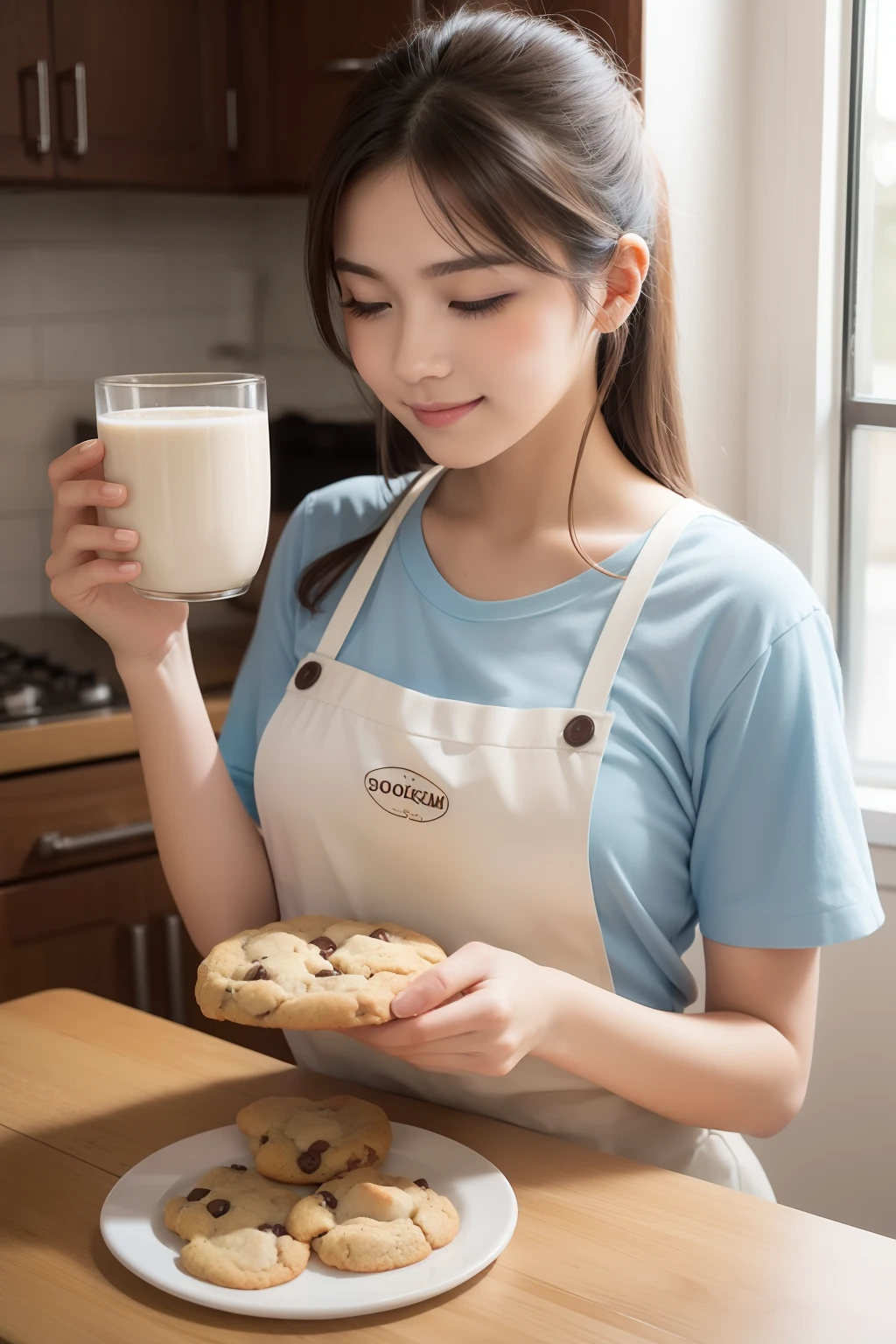 Bake me cookies for you
Warm milk, too.