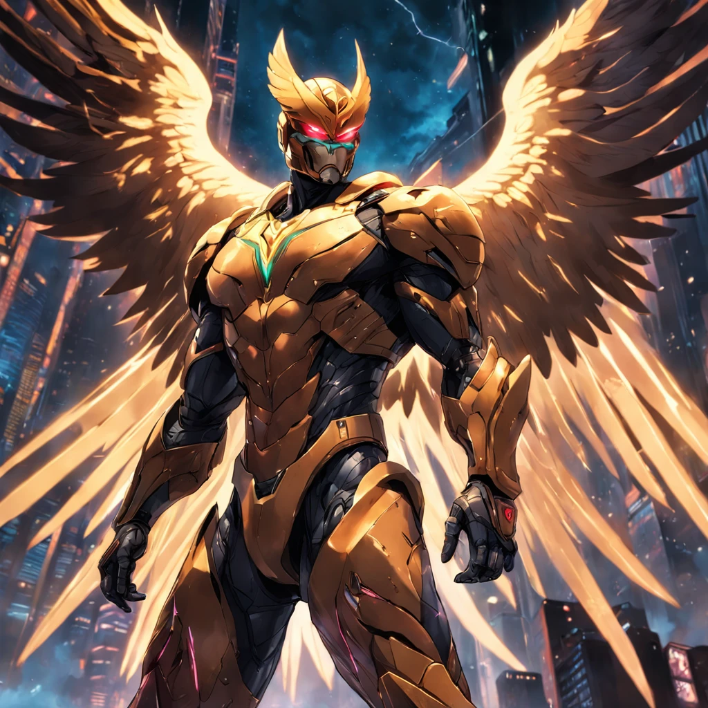 Realistic depiction of an advanced cybersuit, Hawkman из DC Comics