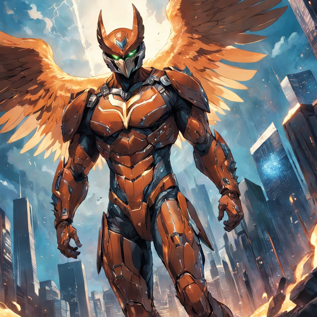 Realistic depiction of an advanced cybersuit, Hawkman из DC Comics