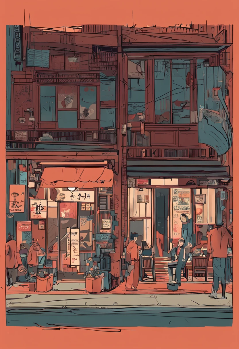 城市,the street,a person,Restaurant