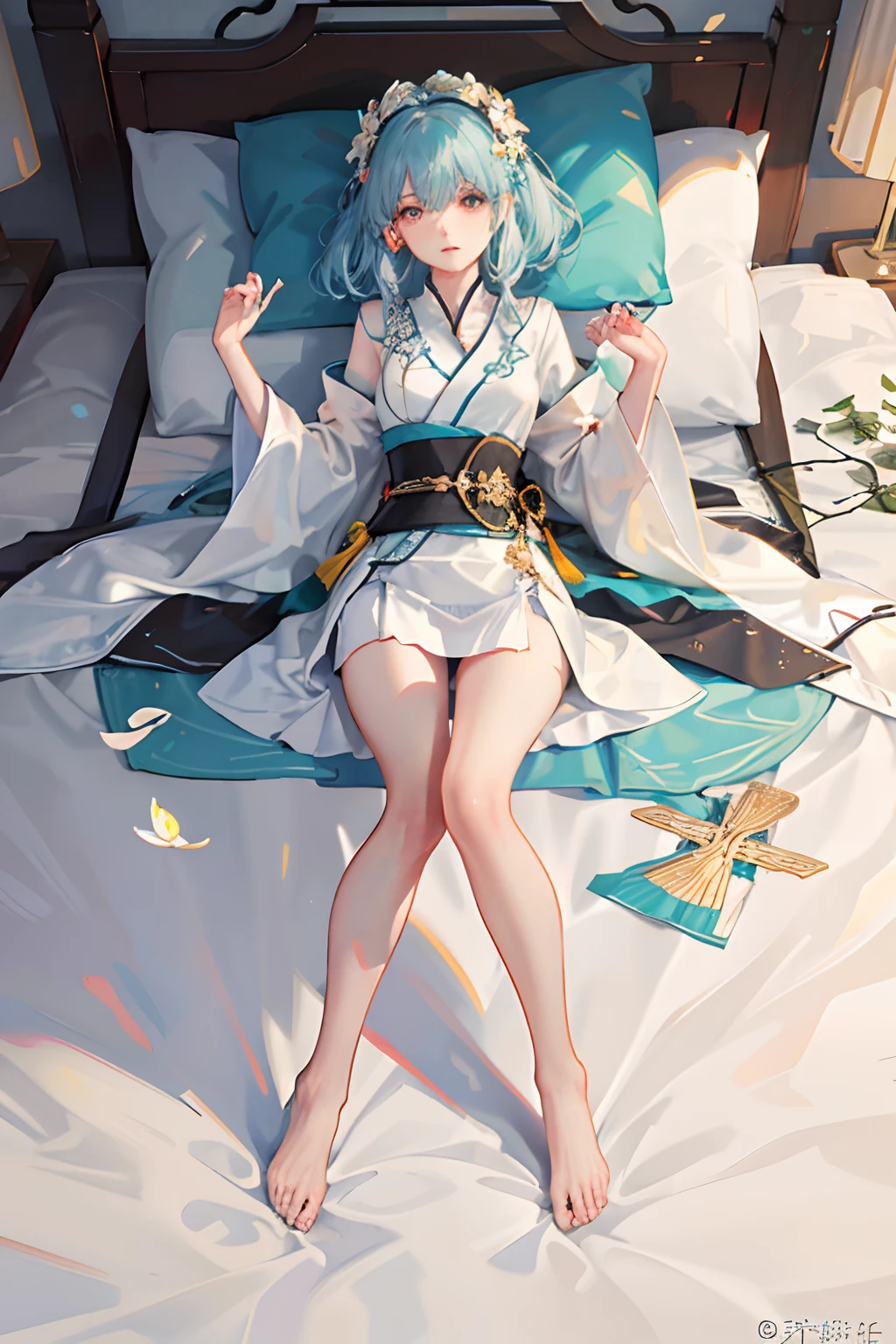 Under a thin pure white gauze skirt, the rich and delicate body is delicate，The thin spring shirt is windless and automatic，The slightly lowered skirt reveals a little delicate skin that looks even more like curd，Warm and greasy。Slender jade fingers inadvertently brushed over slender and beautiful jade legs，Slightly bring up the slightly longer and close-fitting profane skirt，Reveals a pair of crystal moisture，The small and delicate golden lotus shows off its feet：White instep，Very delicate but unable to see the presence of bones，Several pale cyan blood vessels are distributed on it, which shows its whiteness and tenderness。The soles of the feet are slightly red，Five slender toes，Appears a pink。It does not show a natural beauty without much embellishment。A faint smell of orchids came，I can't tell whether it's the body fragrance of a beautiful person or the floral fragrance of empty mountain flowers，The two are too close。The mixed aroma stimulated Shifei Xuan's nerves，Although separated by a double light gauze robe，The soles of the stunning jade golden lotus shrank slightly，Jade legs are slightly relaxed、Willow waist folded slightly、A delicate and fragrant scene of spring