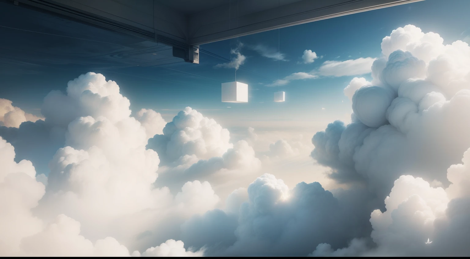 White clouds drifted in the room,Float one by one,White fog