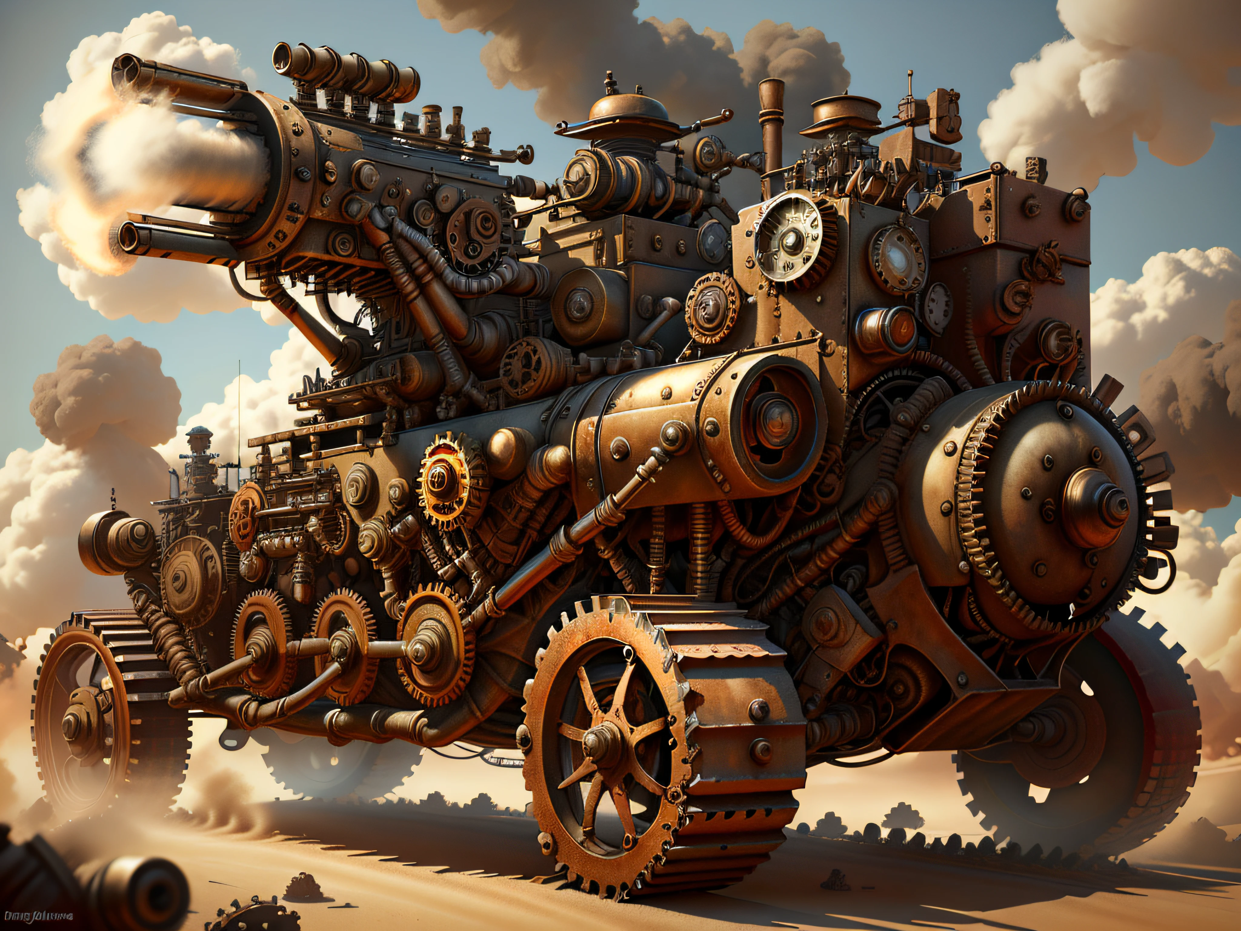 CogPunkAI SteampunkAI machine gun,Super mechanical,madmax,3D