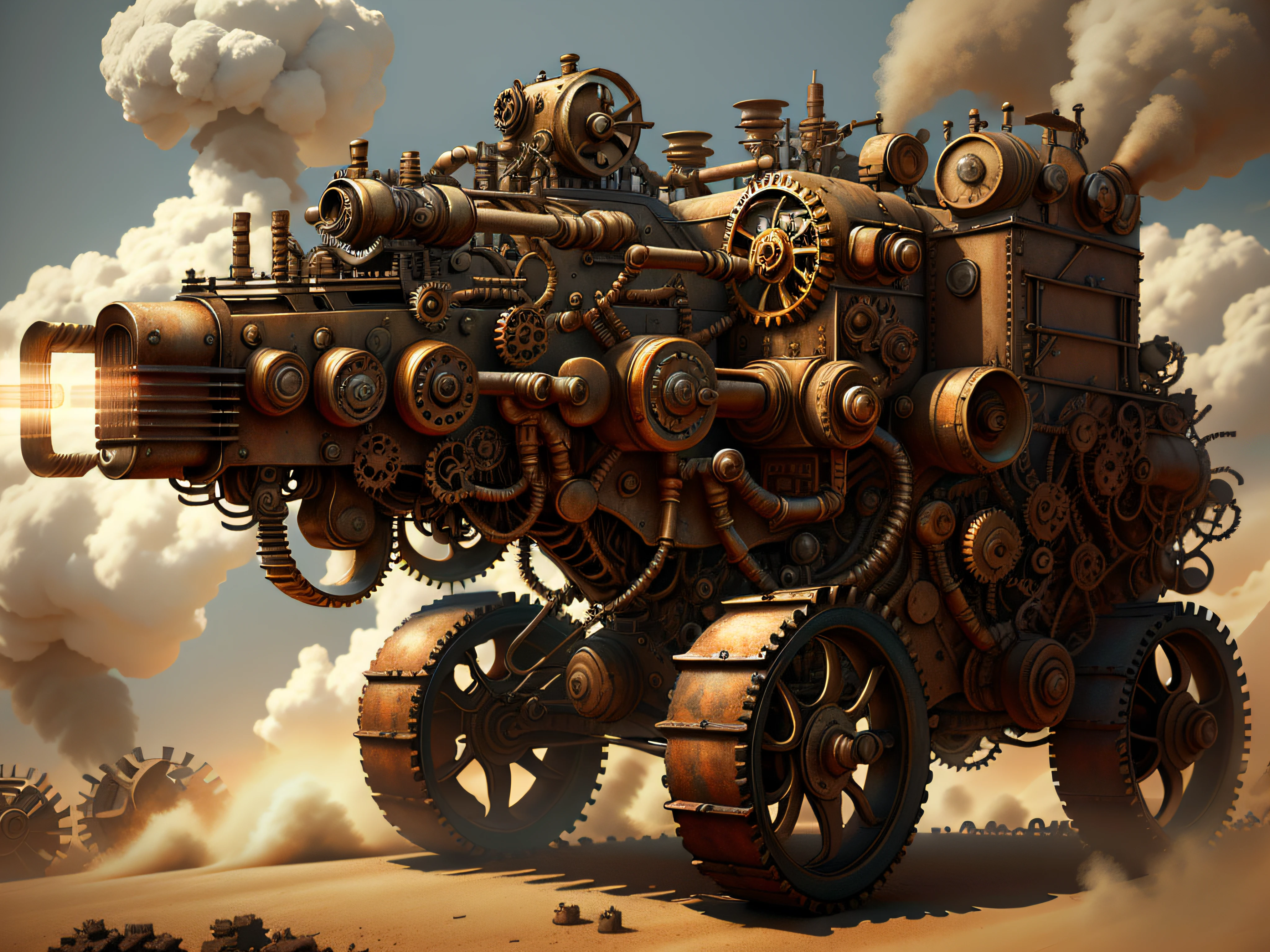 CogPunkAI SteampunkAI machine gun，Super mechanical，madmax，3D