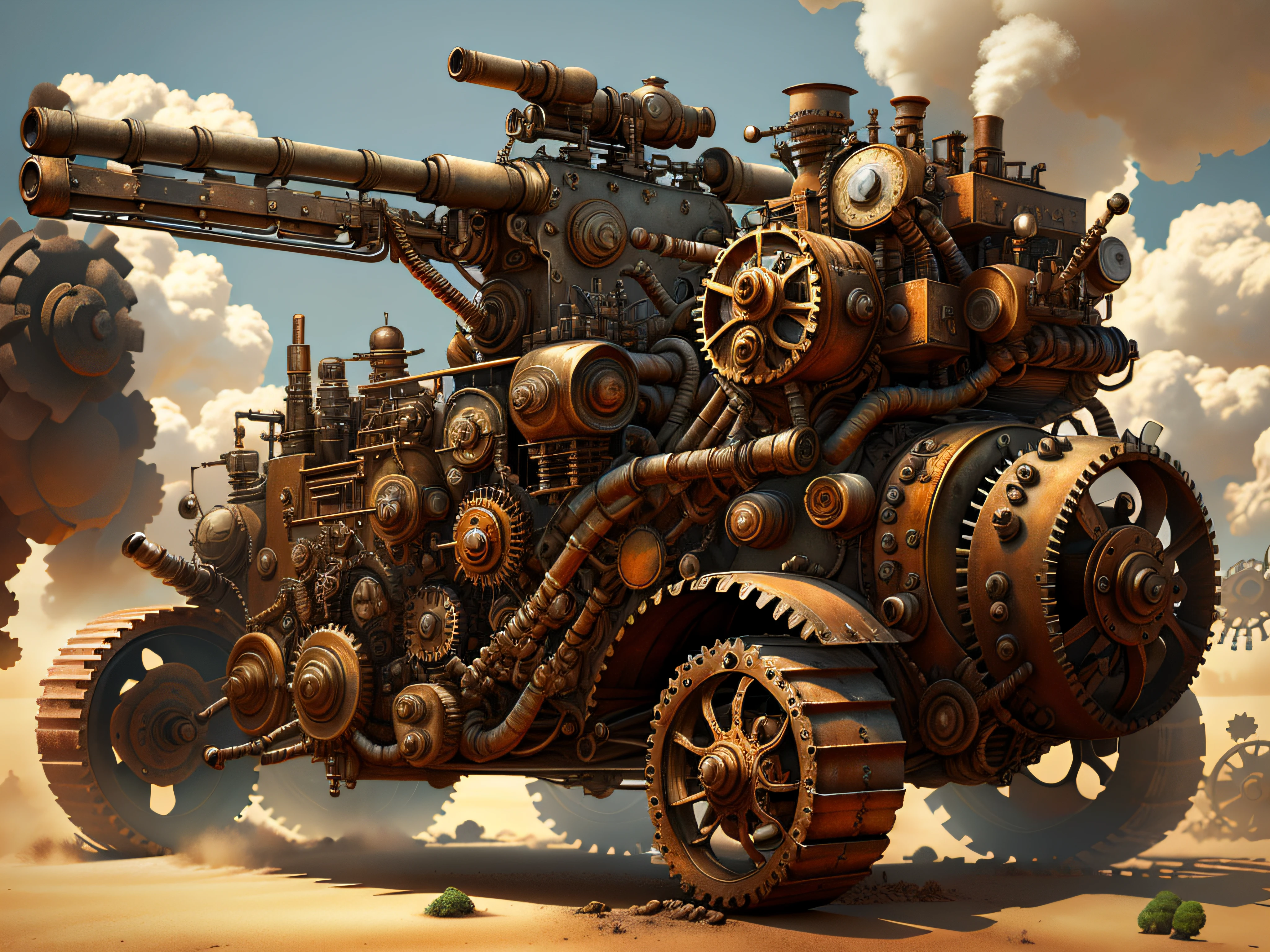 CogPunkAI SteampunkAI machine gun,Super mechanical,madmax,3D
