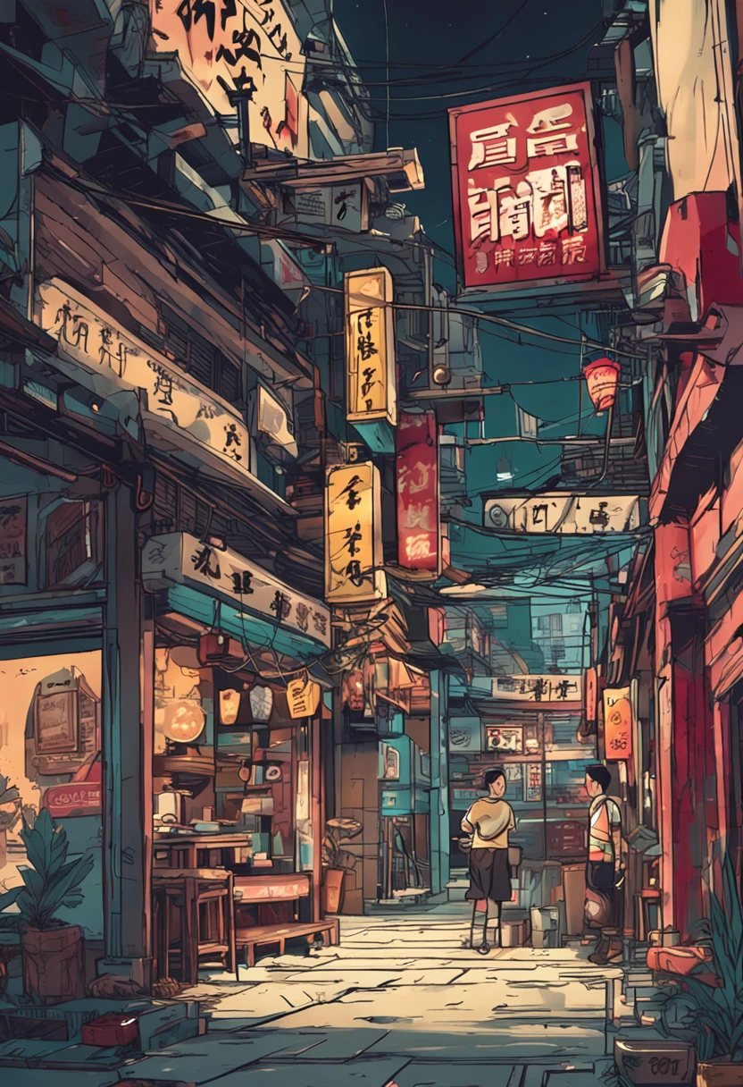 城市，the street，One guy，restaurant
