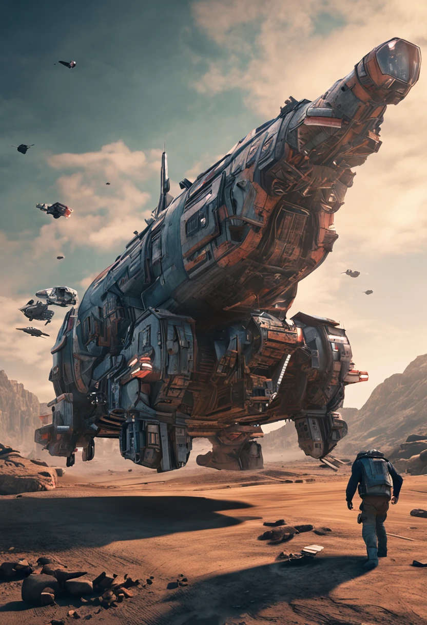 Mechanical spaceship,giant things,Sense of oppression