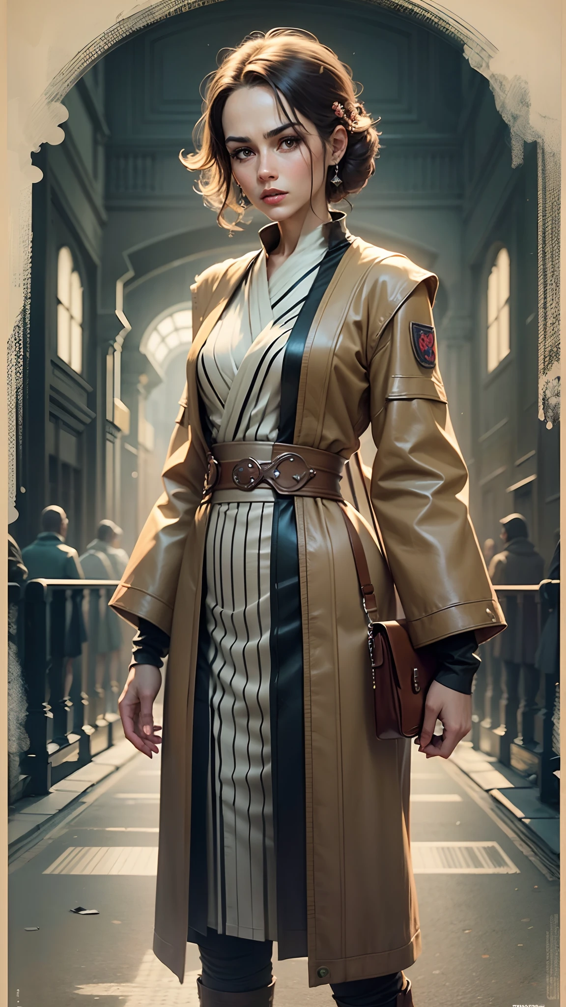 a movie poster of a jedi as a fashion design sketch done in 1940s by walt disney - --auto --s2