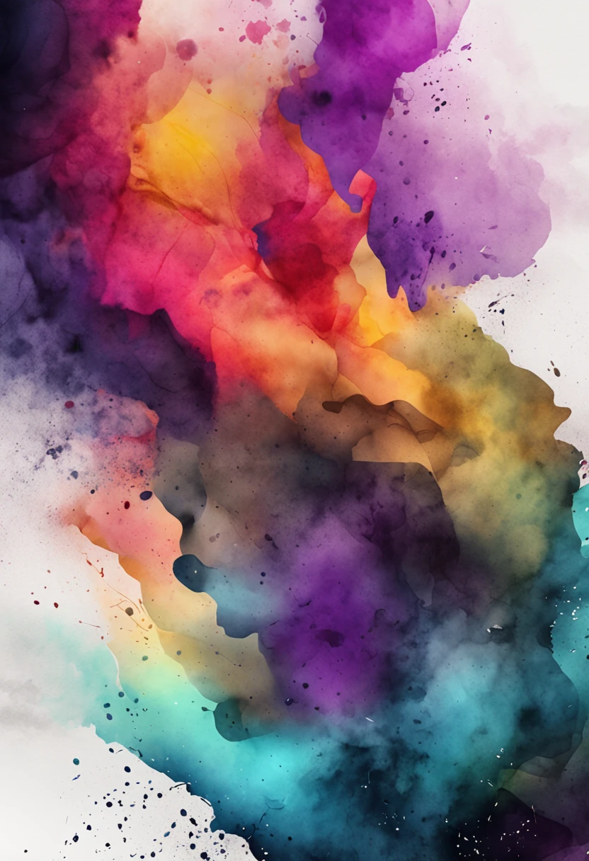 3d watercolor abstract,Dark background,High resolution,High quality,Colorful