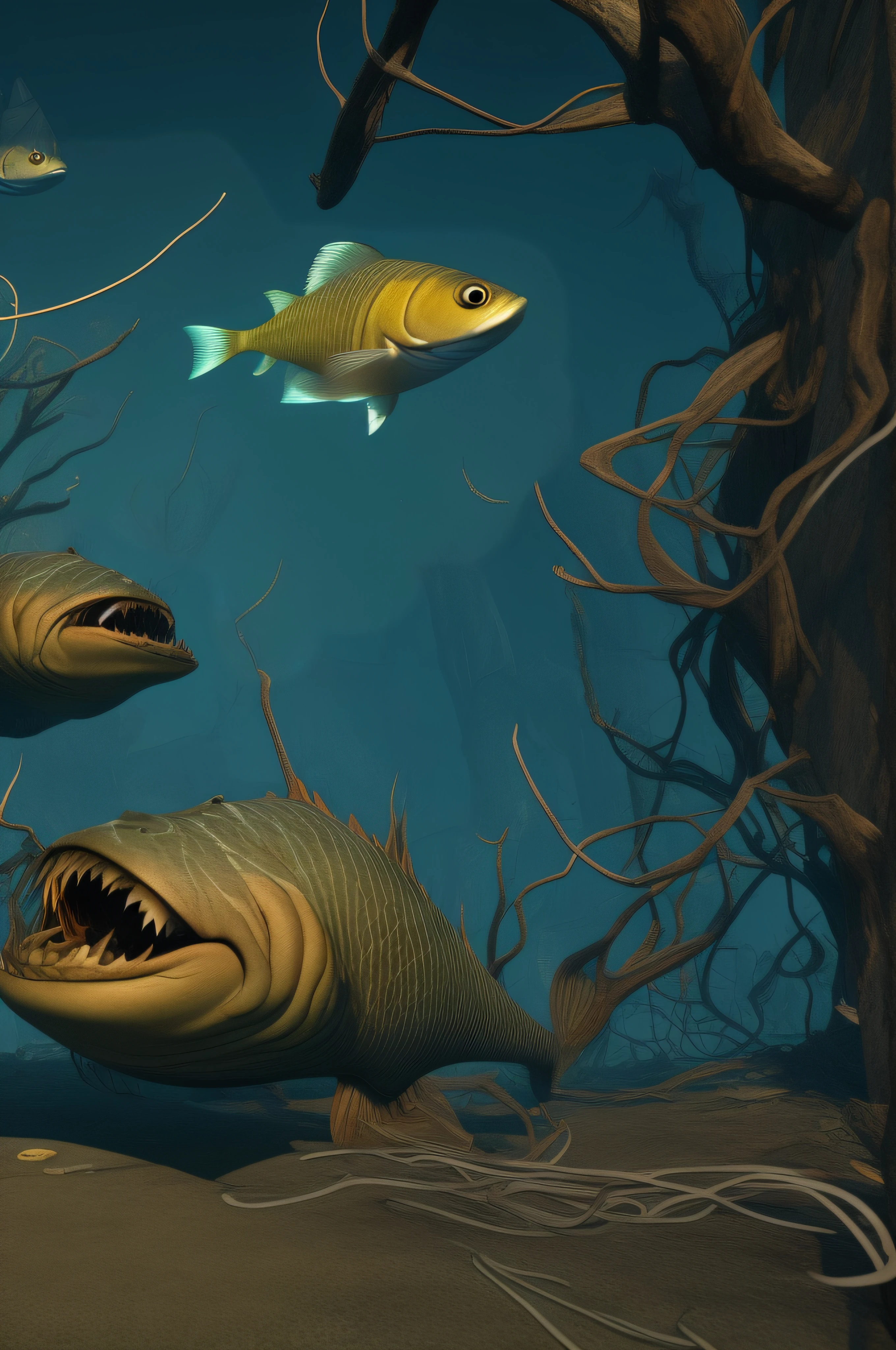 Fish without eyes，There are many festers on the body