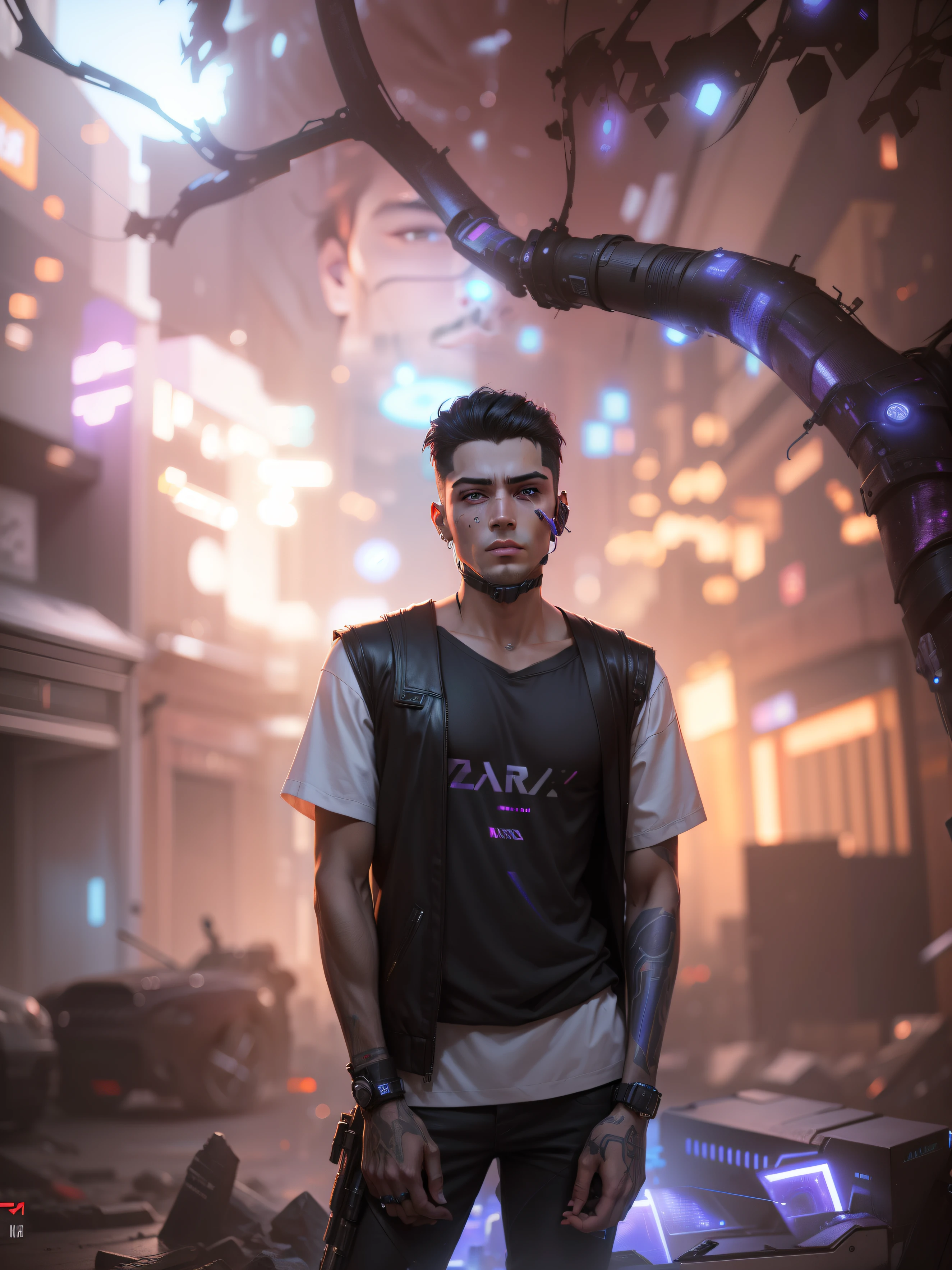 Change background cyberpunk handsome boy, realistic face,8k ultra