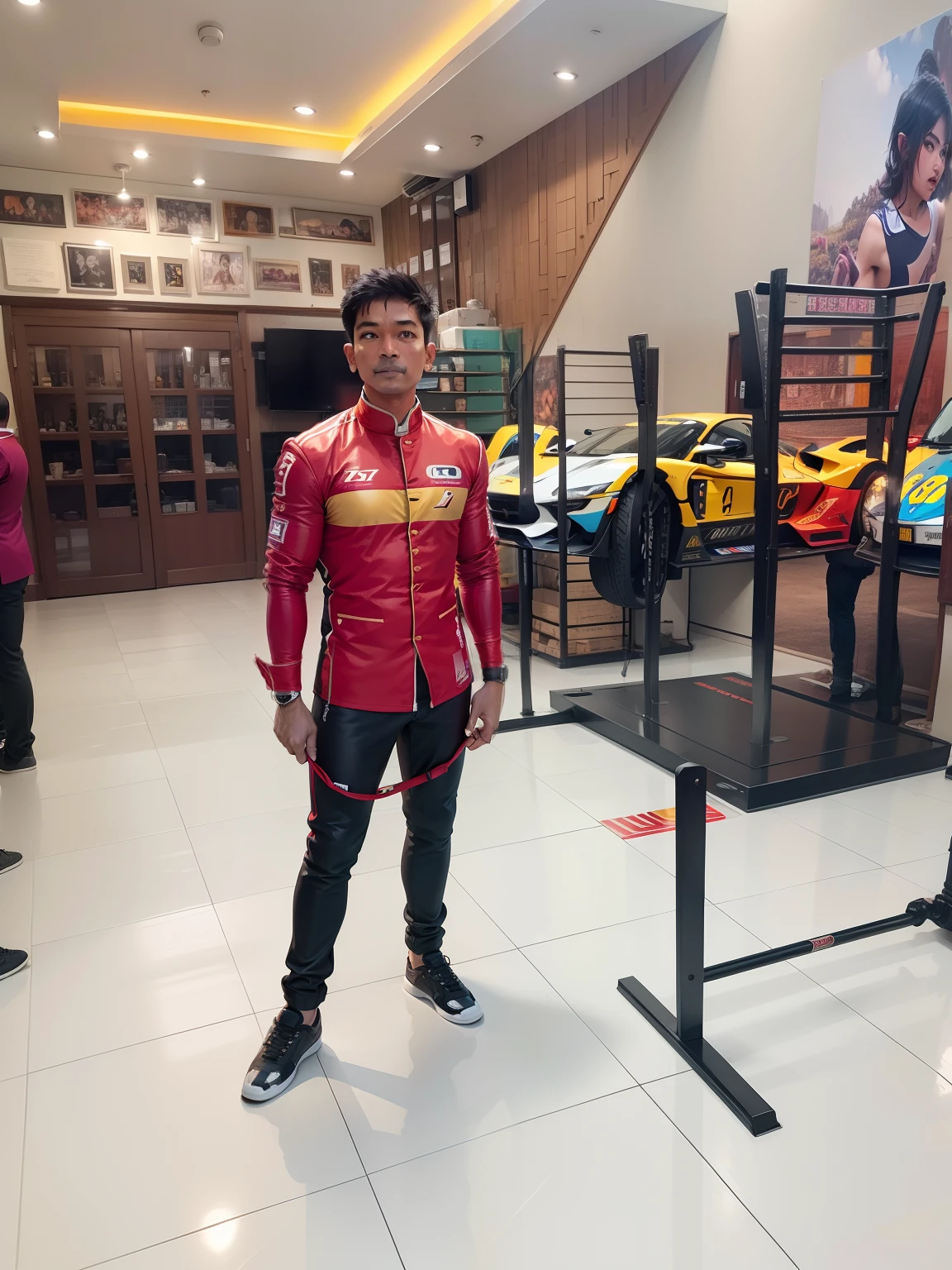 Chang this image with Indian gay satnd for sport car
