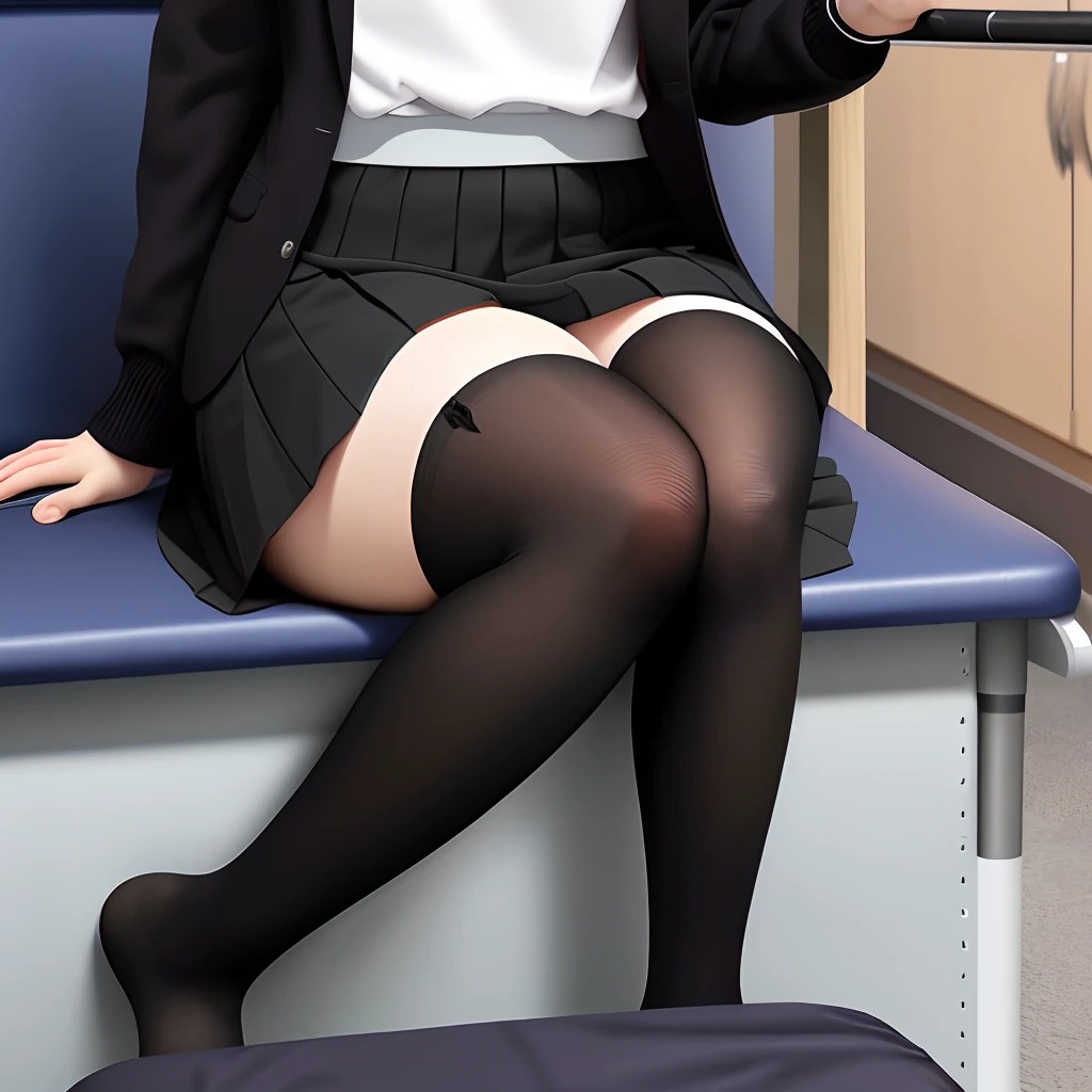 high school girl,uniform,black tights,Take off your shoes and show us the soles of your feet,Toes