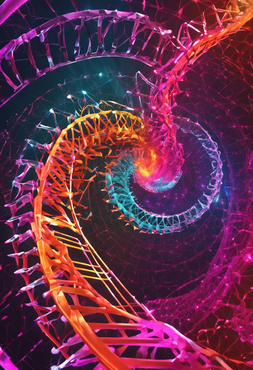 This is an image that combines DNA illustrations with the researchers' thoughts! It's a picture of a vibrant DNA spiral intertwined with the brain。. Hope you like it!