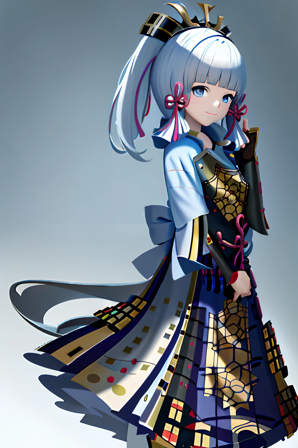 masterpiece, highres, best quality, 1girl solo, kamisato_ayaka, smile, kimono