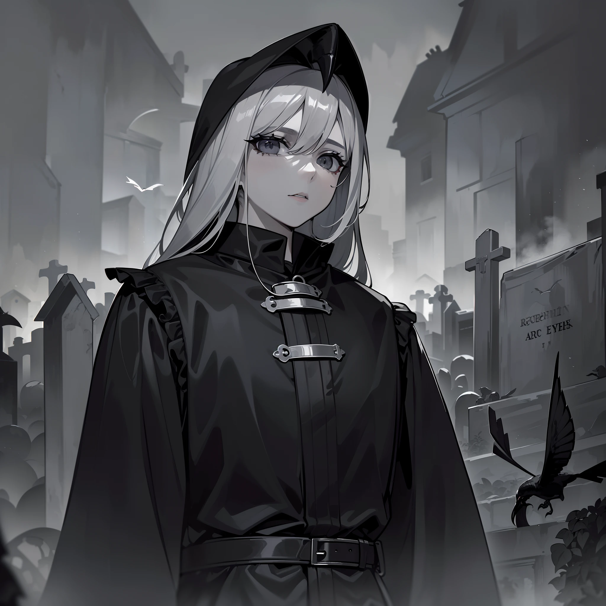 (8k, best quality, tmasterpiece:1.2),\(eye detailed\),\(Facial features\),(\(Clothes detail details\)\),(//This is a high-resolution photo of a bird's beak doctor during the medieval Black Death//),terroral,Ghastly,(Gray filter:1.3),In a cemetery,There is a dirty river nearby