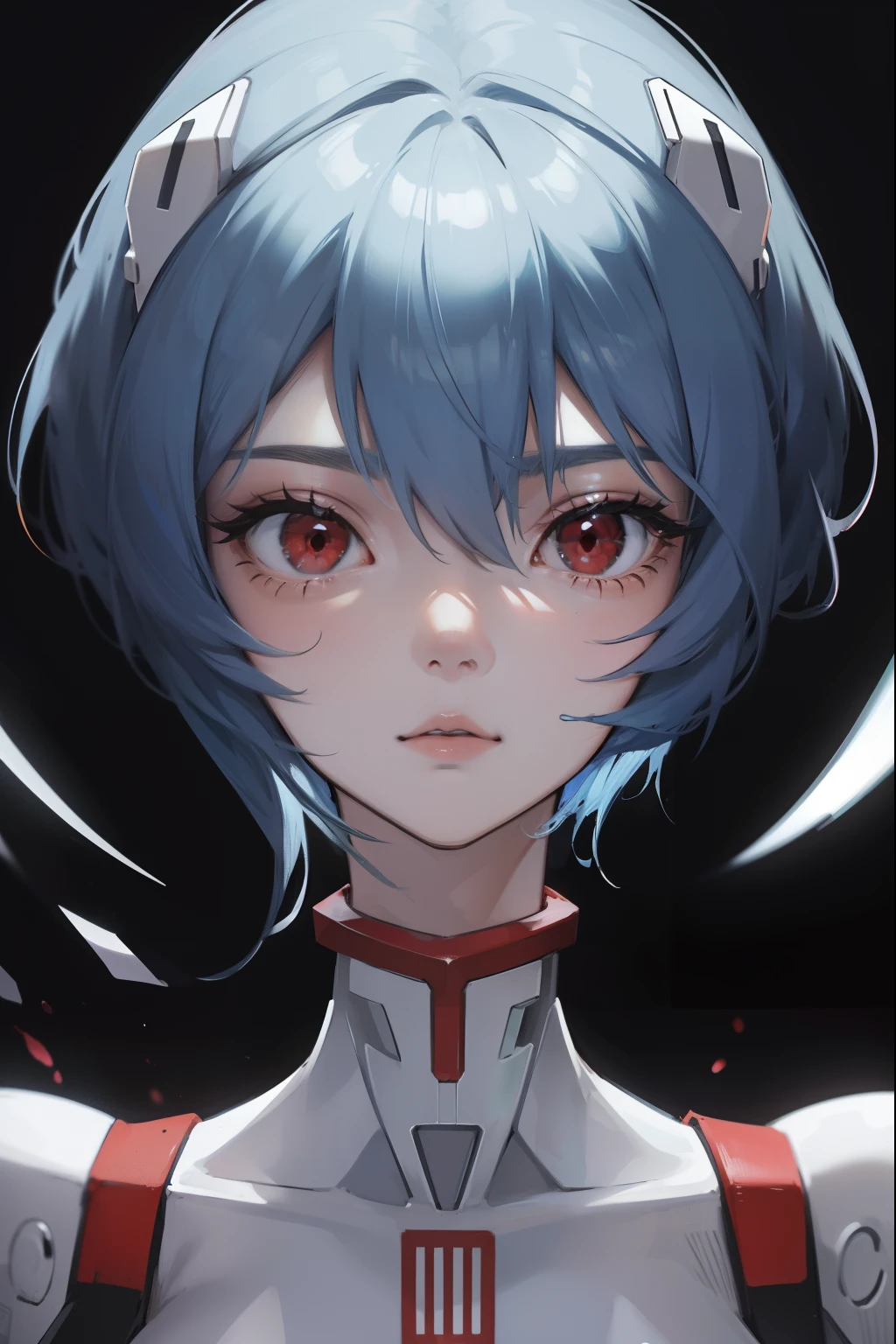 reiayanami, rei ayanami, blue hair, short hair, (red eyes:1.5),
BREAK bodysuit, headgear, plugsuit, white bodysuit,
BREAK outdoors, city,
BREAK looking at viewer, 
BREAK (masterpiece:1.2), best quality, high resolution, unity 8k wallpaper, (illustration:0.8), (beautiful detailed eyes:1.6), extremely detailed face, perfect lighting, extremely detailed CG, (perfect hands, perfect anatomy),