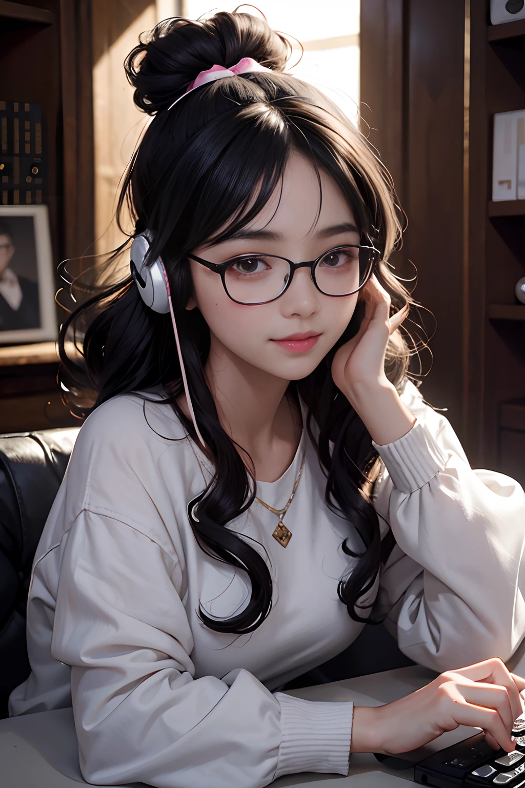 Paddy, little girl, glasses, high ponytail, skirt, cute, day man --auto