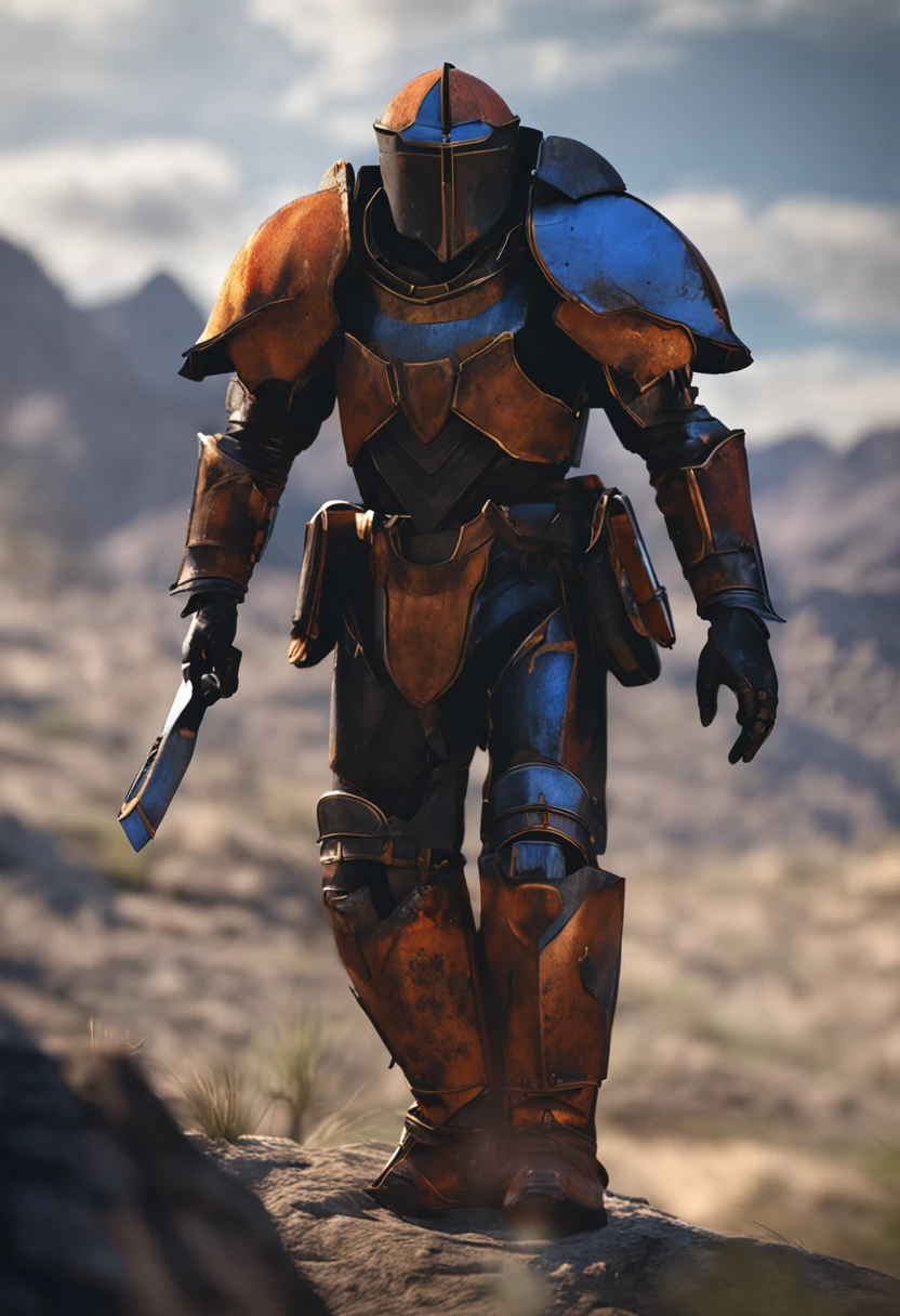 a simple dnd guard in a helmet. full height