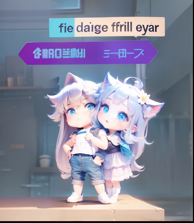 Prompts Copy best quality, tmasterpiece, A dark-haired, blue Cat eyes, head looking up, Upper body body，Charming，volutpuous，Pure，hair straight，touching heads，denim pant，Sunnyday，Filter