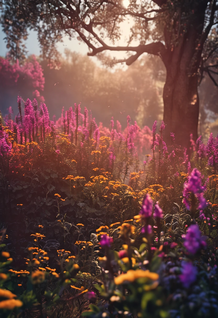 close up photo of a working worker bee, cinematic, trees background, best quality photo