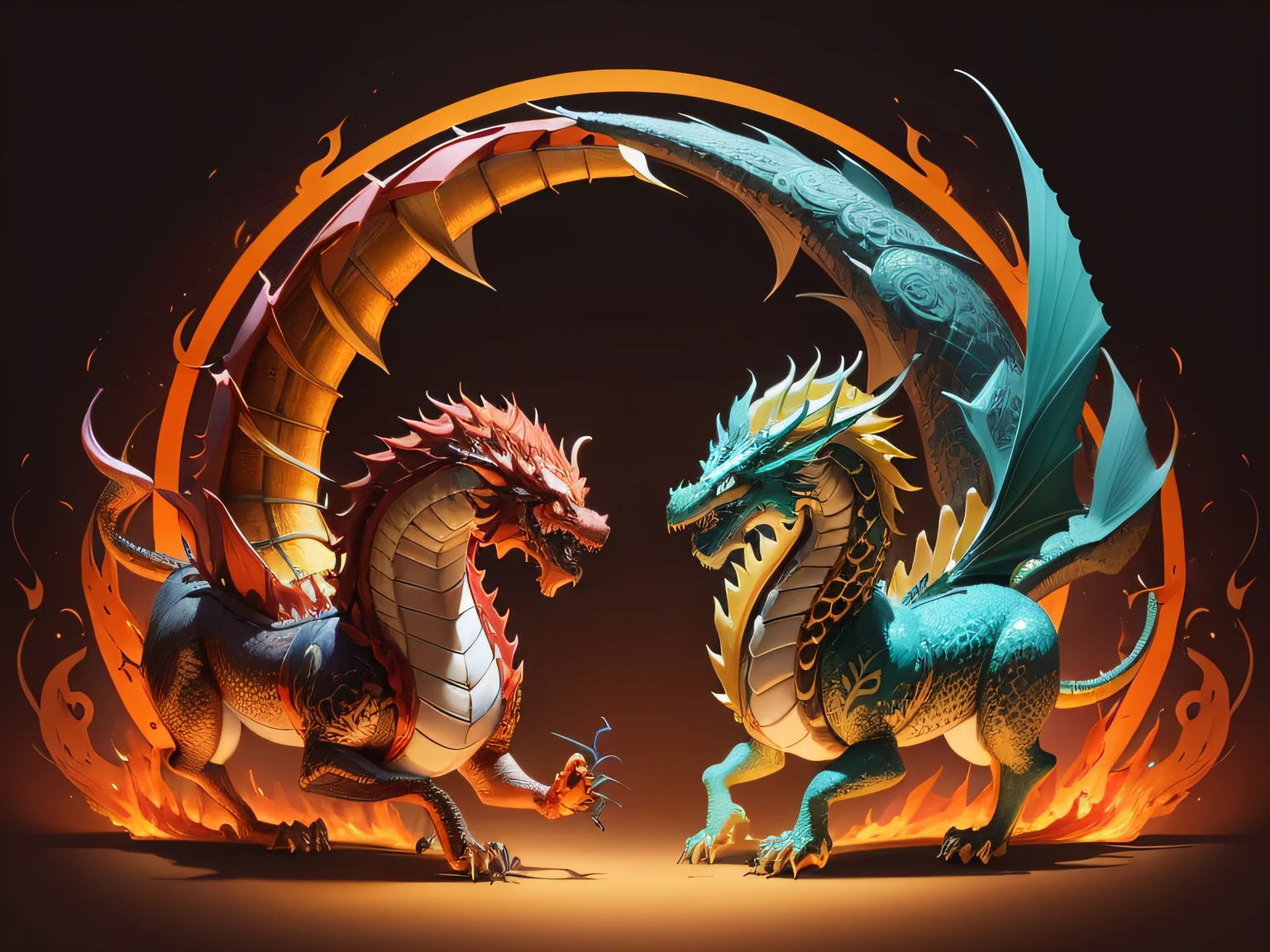There is a golden dragon,There is a fish on the back, chinese dragon engrave, Chinese Dragon, smooth chinese dragon, Golden dragon, fire lion, a majestic gothic indian dragon, chinese dragon concept art, colored illustration for tattoo, ancient chinese ornate, mythological creatures, digital painting of quetzalcoatl, majestic japanese dragon, Dragon, asian dragon as latte art