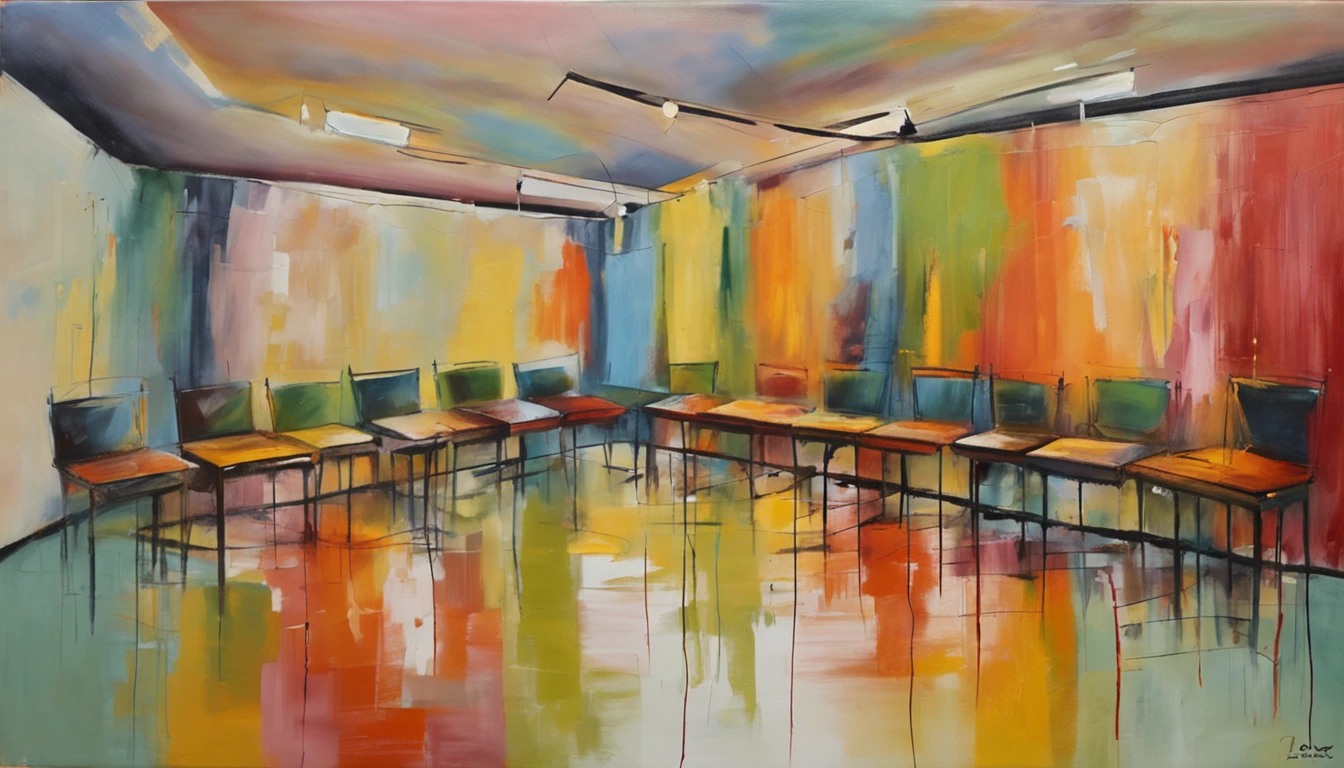 Tem um aluno estudando dentro de uma sala de aula: 1.5 , luz de fundo em cinza: 1.2 , tudo perfeito, ((realista)) , (( realismo)) linda escola , art Premium , Pintura SNES