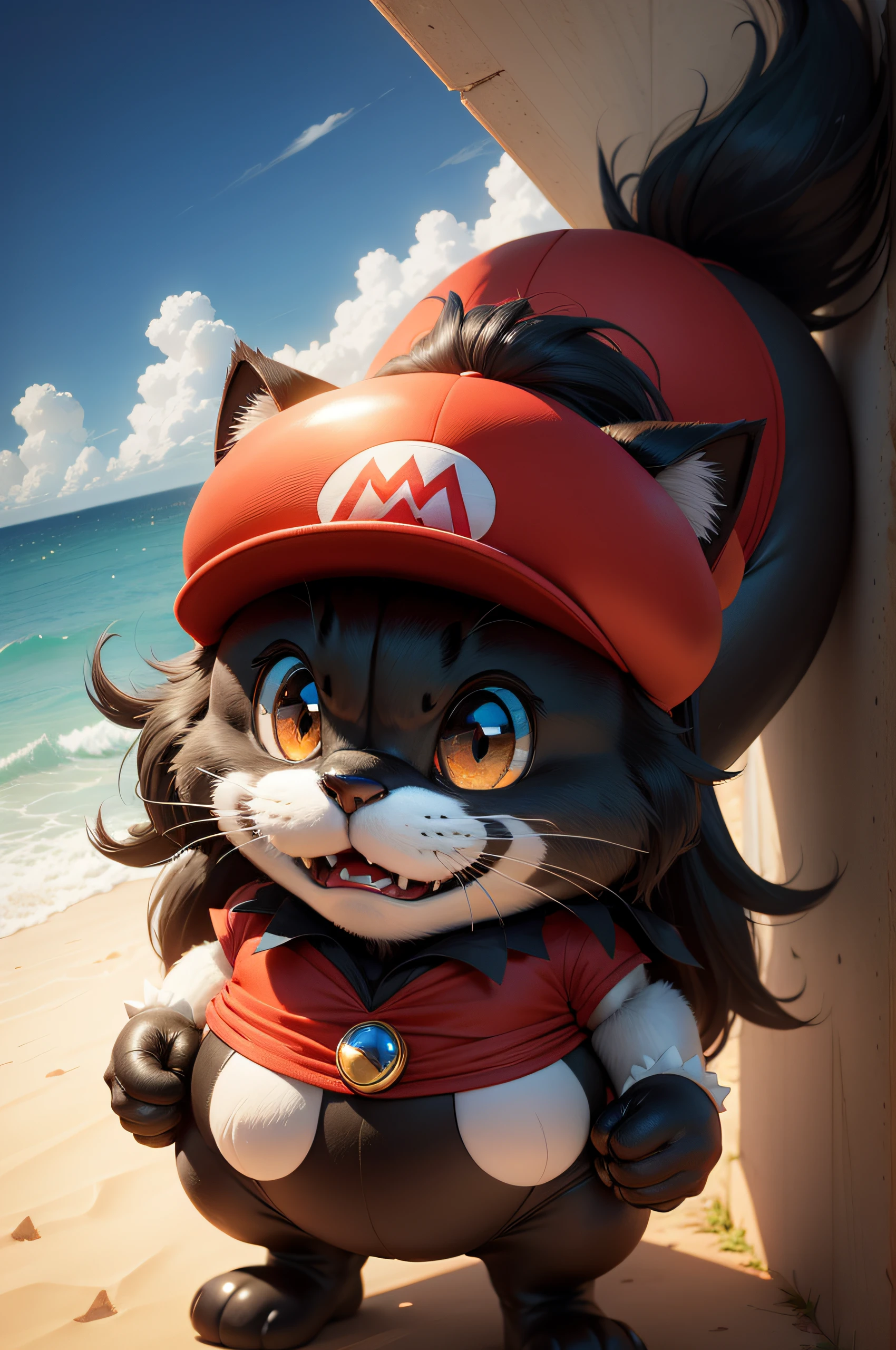 Combine Mario bros and Felix the Cat in one character