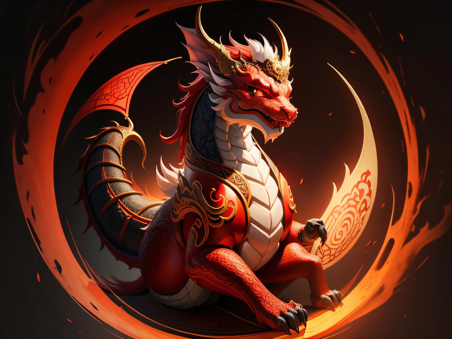 Chinese mythological story background,Inspired by the mythical creature Pixiu,Art form: Head of a Chinese dragon