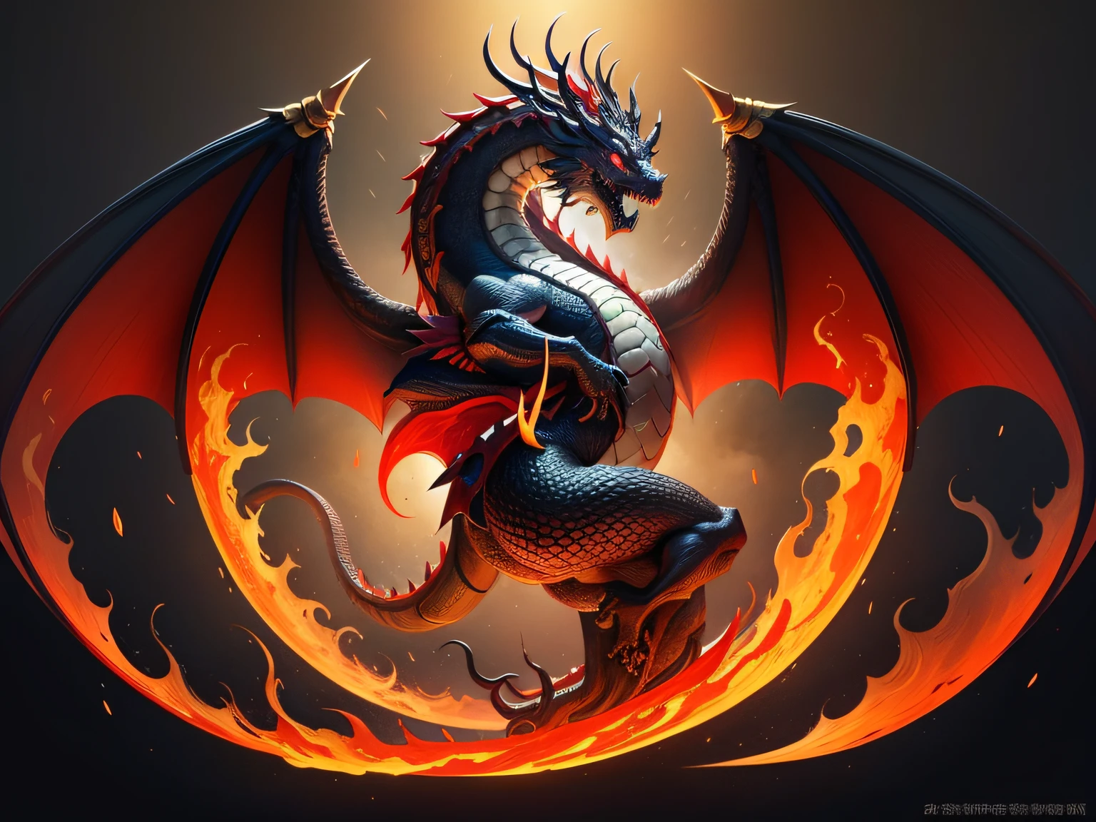 Create a flag for an empire called "Dragon Empire" it can be fun! Here is a description of what it could be like:

The flag could have a solid color background, like dark red or black, symbolizing power and strength. At the center, a large stylized dragon in gold or silver tones, with open wings and prominent claws, representing the domination and majesty of the empire. Around the dragon, there may be elements such as flames or lightning, indicating energy and power. 

This design can capture the essence of an empire called "Dragon Empire", incorporating elements of its grandeur, strength and mysticism.