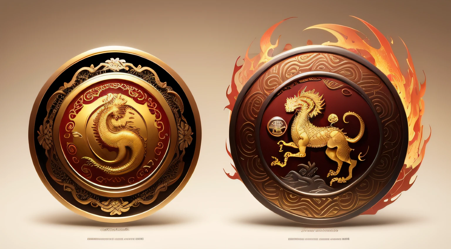 There is a golden dragon，There is a fish on the back, chinese dragon engrave, Chinese Dragon, smooth chinese dragon, Golden dragon, fire lion, a majestic gothic indian dragon, chinese dragon concept art, colored illustration for tattoo, ancient chinese ornate, mythological creatures, digital painting of quetzalcoatl, majestic japanese dragon, Dragon, asian dragon as latte art