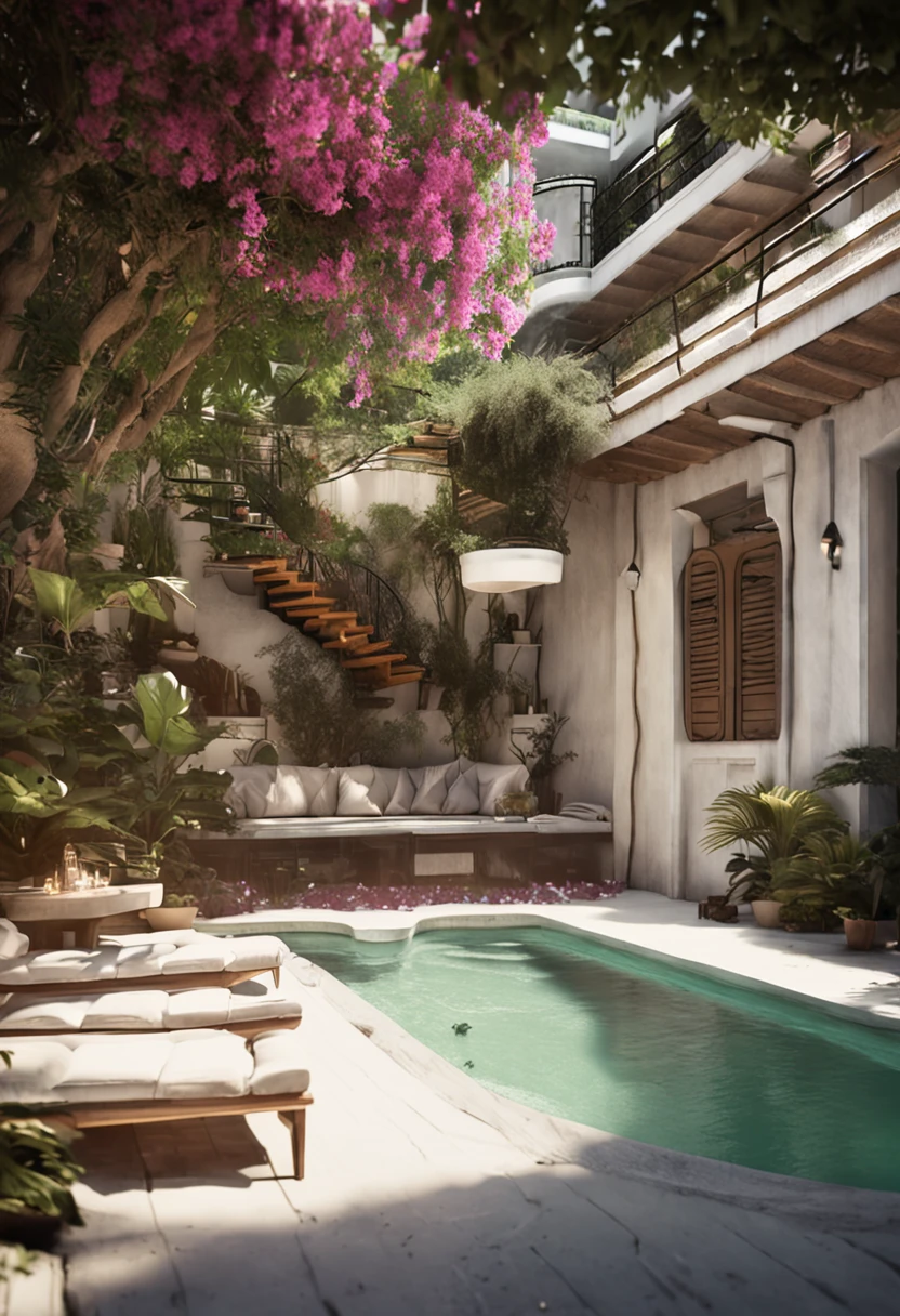 3-storey white building  Warm Garden