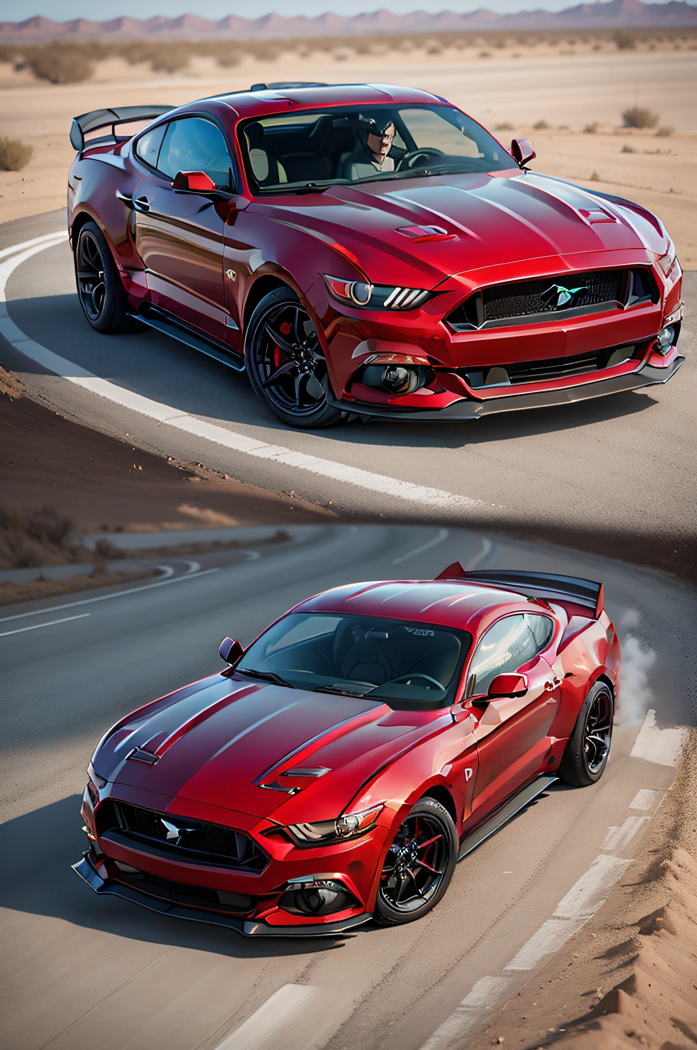 red ford mustang from future