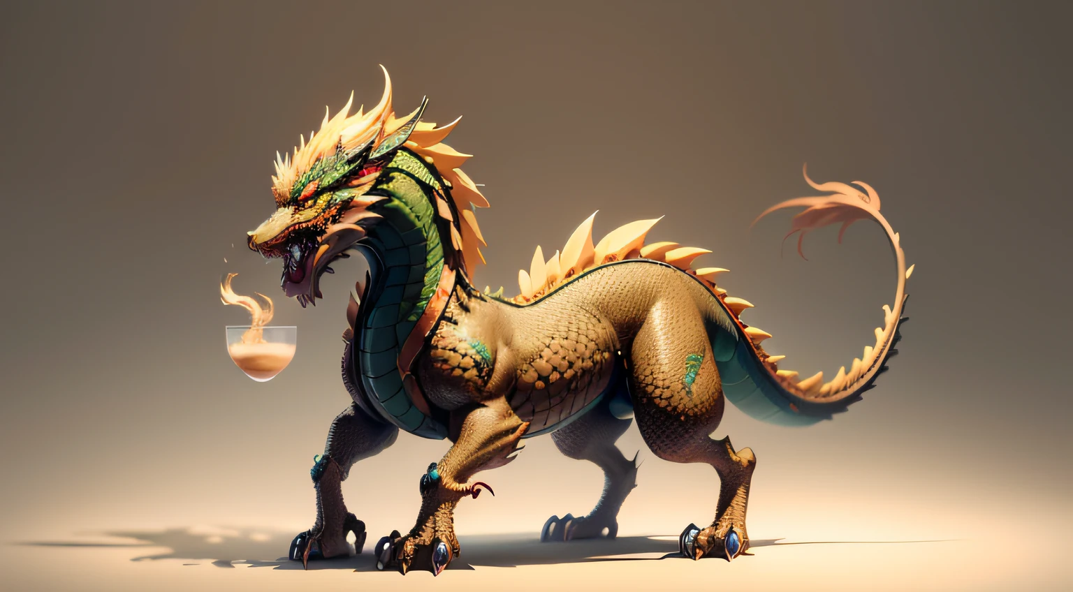There is a golden dragon,There is a fish on the back, chinese dragon engrave, Chinese Dragon, smooth chinese dragon, Golden dragon, fire lion, a majestic gothic indian dragon, chinese dragon concept art, colored illustration for tattoo, ancient chinese ornate, mythological creatures, digital painting of quetzalcoatl, majestic japanese dragon, Dragon, asian dragon as latte art