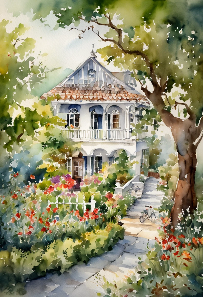 3-storey white building Warm Garden