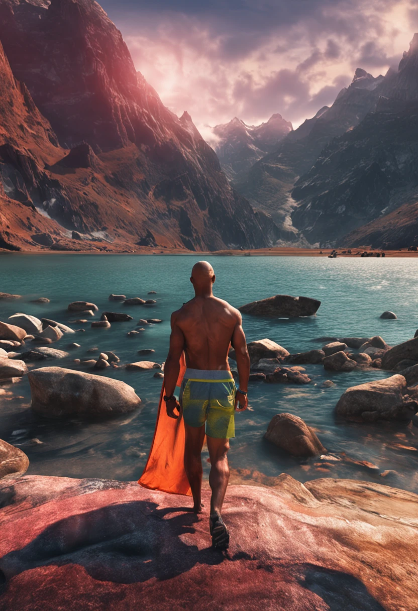 Create a sunset environment, include birds and dolphins, as realistic as possible.