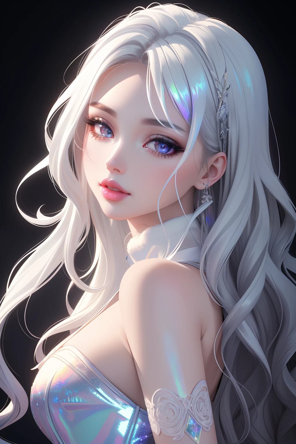(8K, HDR, highres), ((((Photography, RAW photo, hyperrealism, masterpiece, best quality, ultra highres)))), (pin light, back light, backlighting, cinematic light), sharp focus:1. 4, (hyper detail, finely detailed), face close-up, close-up,, 1girl, Egg-shaped face with cat-like eyes, small and plump lips, straight and cute nose, slightly blushing cheekbones, thick eyebrows and long and pretty eyelashes.