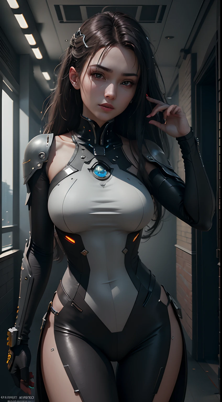 (Best Quality), ((Masterpiece), (Detail: 1.4), 3D, A Beautiful Cyberpunk Woman, HDR (High Dynamic Range), Ray Tracing, NVIDIA RTX, Super-Resolution, Unreal 5, Subsurface Scattering, PBR Textures, Post-Processing, Anisotropic Filtering, Depth of Field, Maximum Sharpness and Clarity, Multi-layer Textures, Albedo and Highlight Maps, Surface Shading, Accurate simulation of light-material interactions, perfect proportions, Octane Render, two-color light, large aperture, low ISO, white balance, rule of thirds, 8K RAW