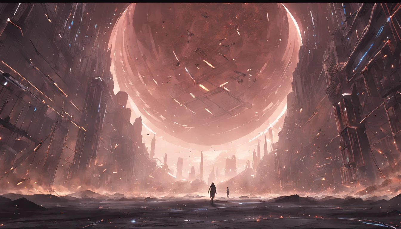 Dune sci-fi scene,Geometric complex as the background,huge buildings,There are many ships in the air,Size contrast,crowd of,Soldiers versus soldiers,Big scenes of war,smog,Explosive effect,Fine 8K,vray,Wasteland Science Fiction