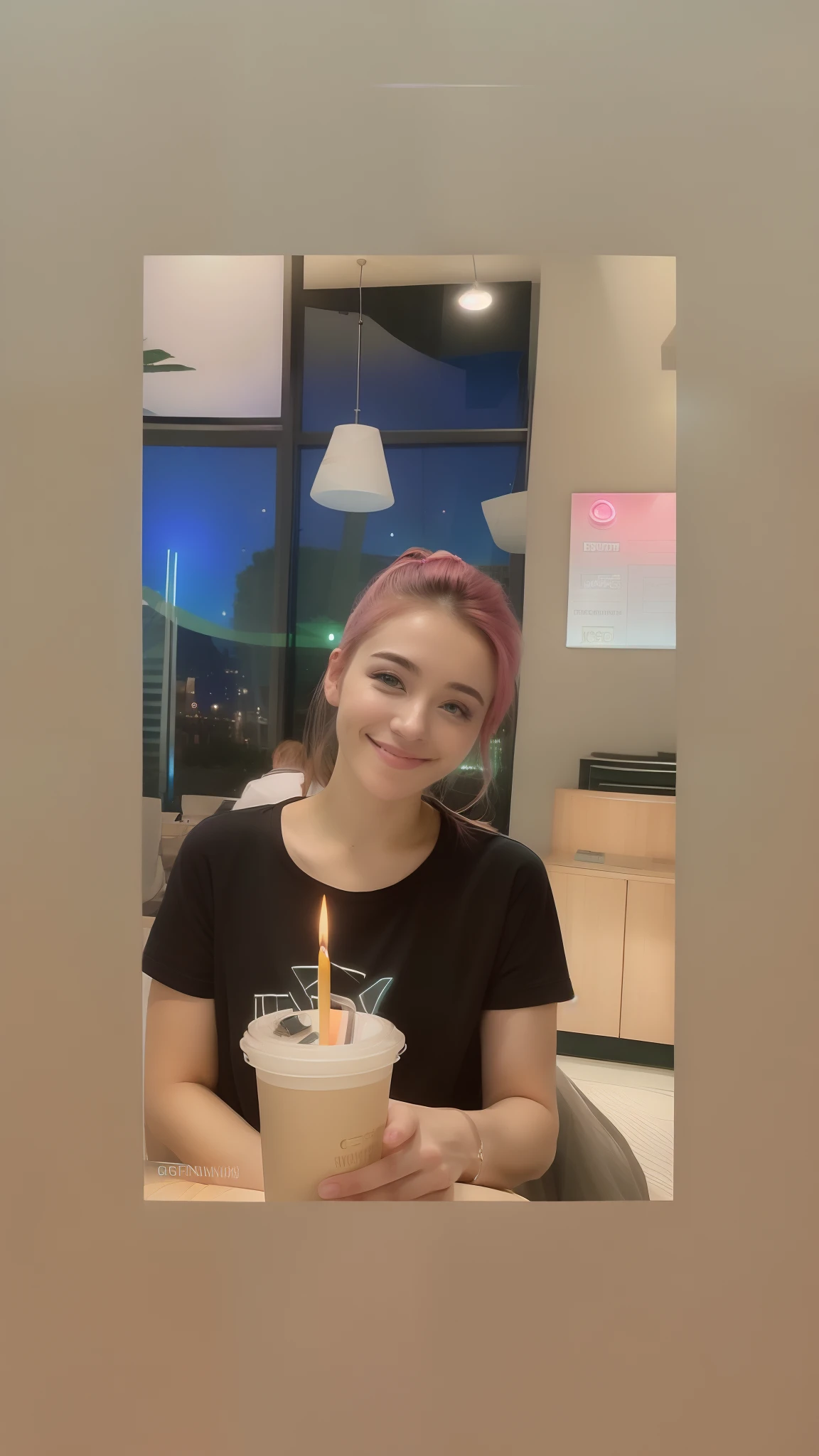 night scene, close up photo of a sexy naked girl, posing, look at a camera and smile, pink ponytail hair, (green eyes:0.8), cute young face, 18 yo, soft volumetric lights, (backlit:1.3), (cinematic:1.3), intricate details, (ArtStation:1.2)