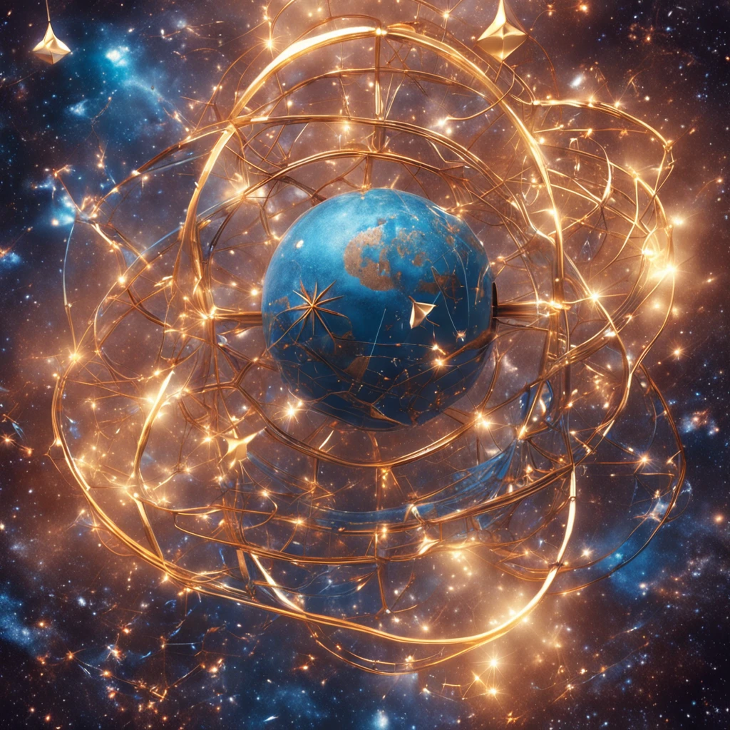 Best quality, Masterpiece, 超高分辨率, (photograph realistic:1.4), surrealism, Dream-like,fusionart, Star Armor,Constellations twinkle , The small universe burns, Blue energy