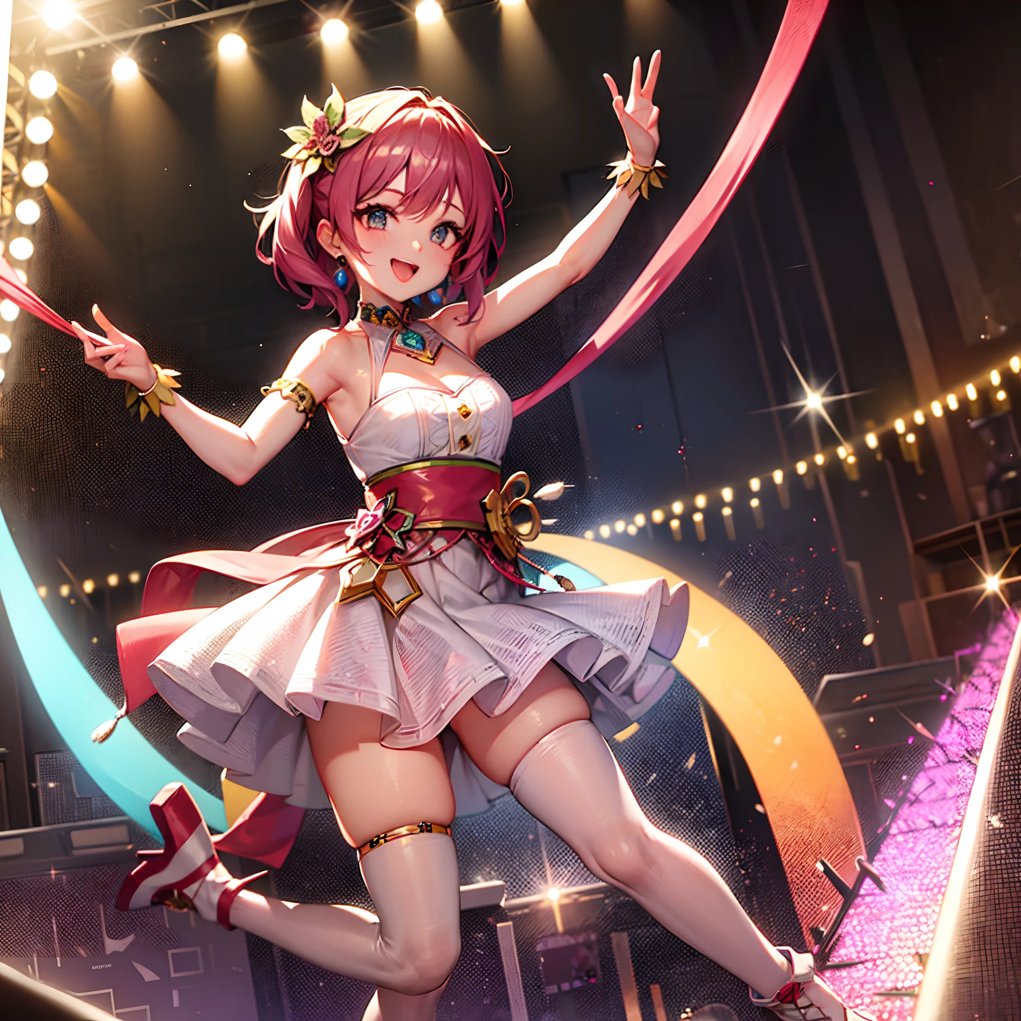 1 idol, vibrant and lively atmosphere, radiant spotlight