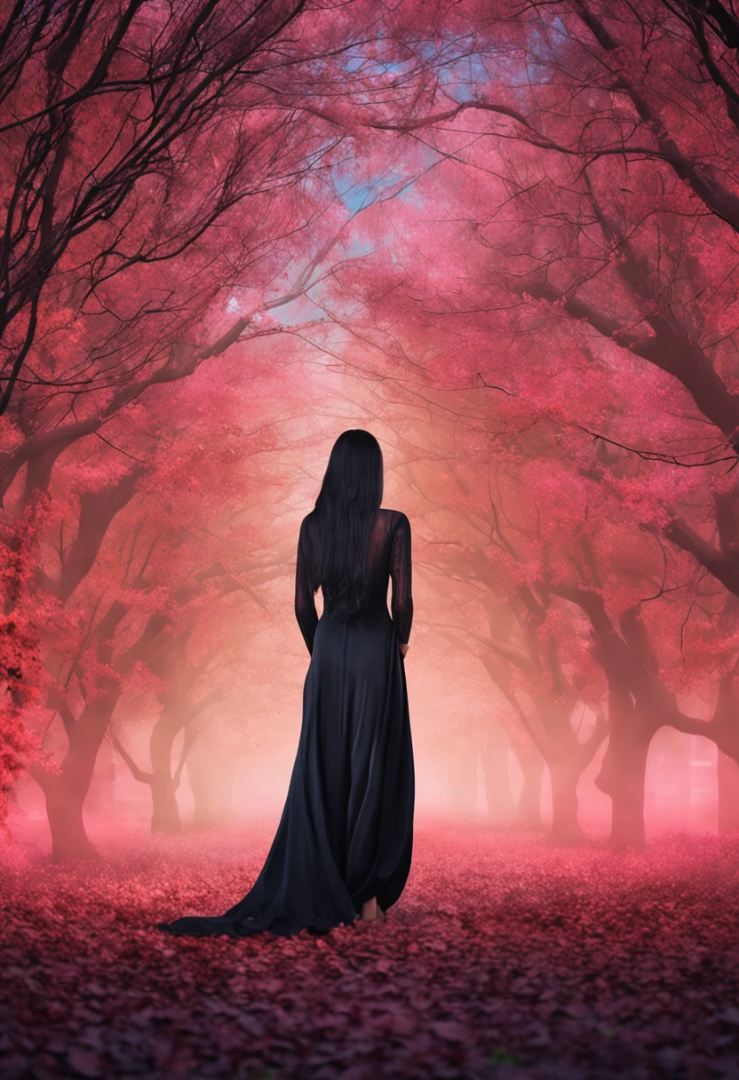 (Black silk girl:1.2,Beautiful long hair:1.1)