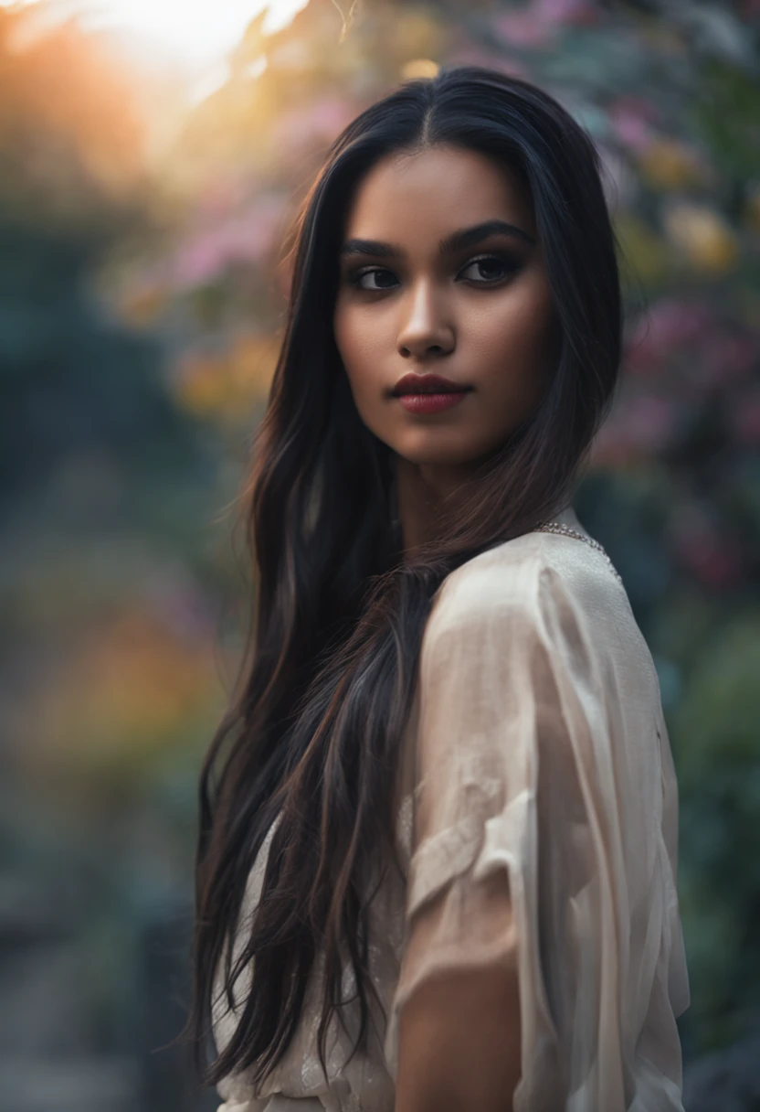 (Black silk girl:1.2,Beautiful long hair:1.1)