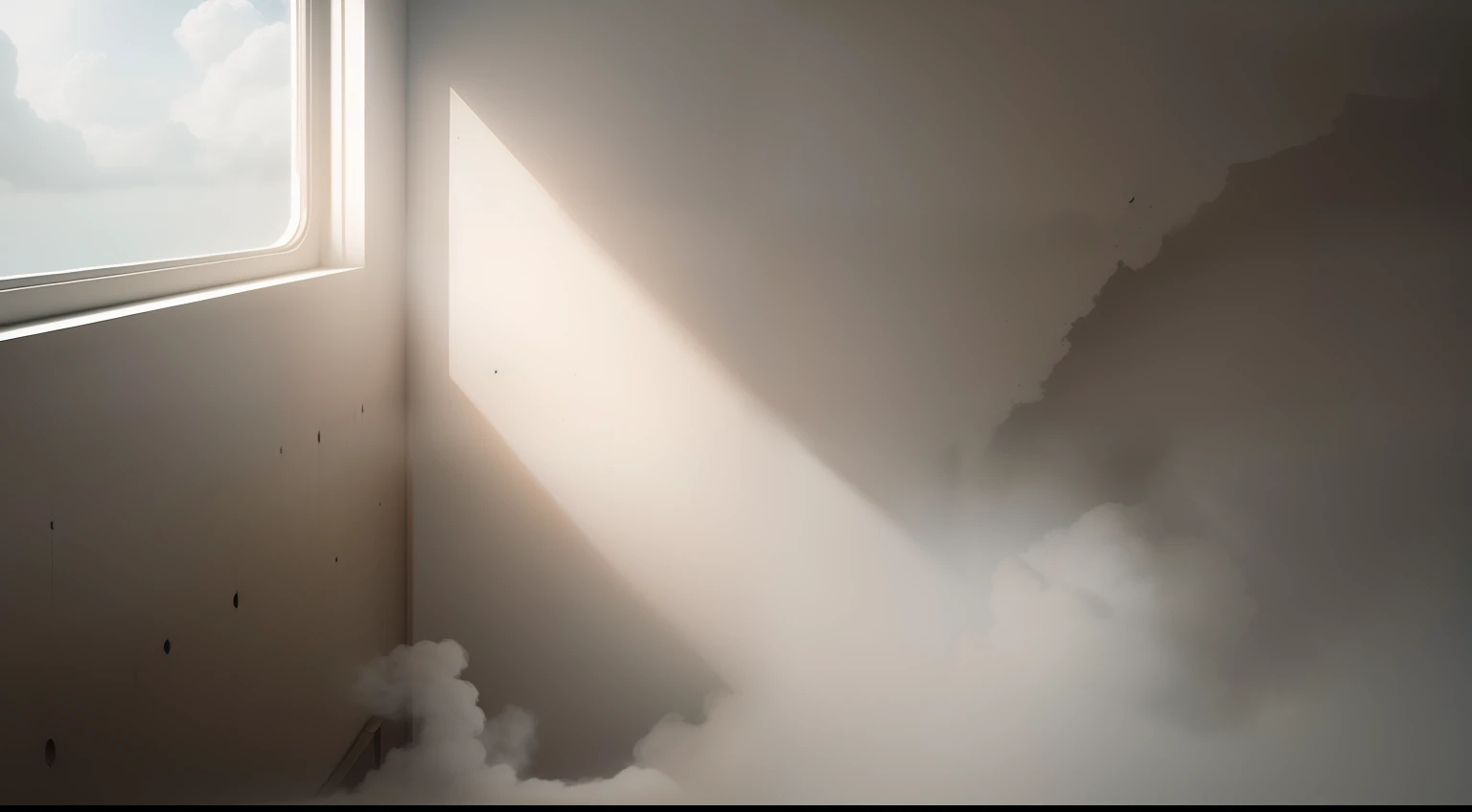 In the classroom,The dust peels off and wears out,A waist-deep white cloud,Float one after the other,White fog