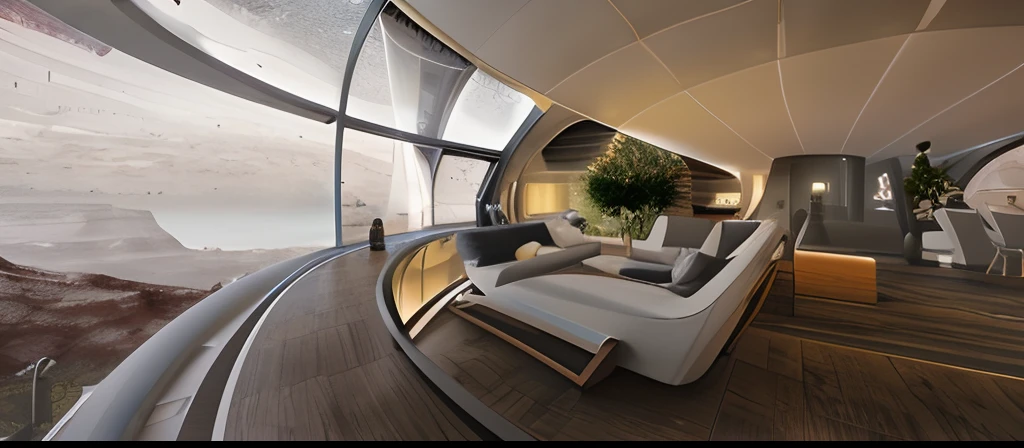 interior Villa in sky-fi style